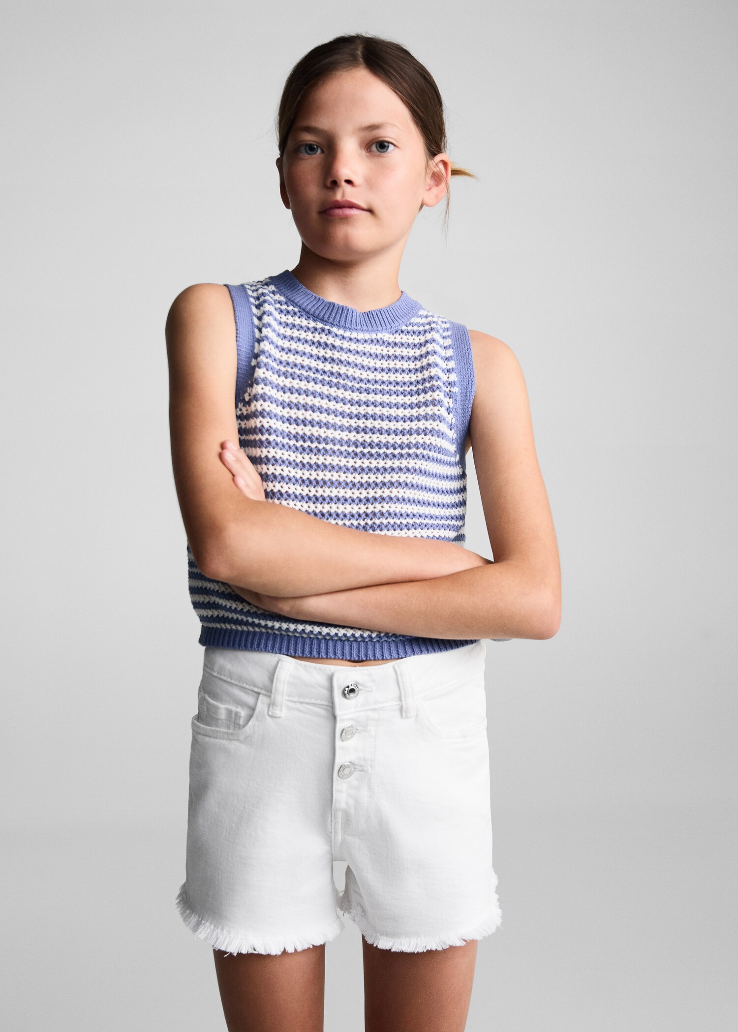 Denim shorts with buttons