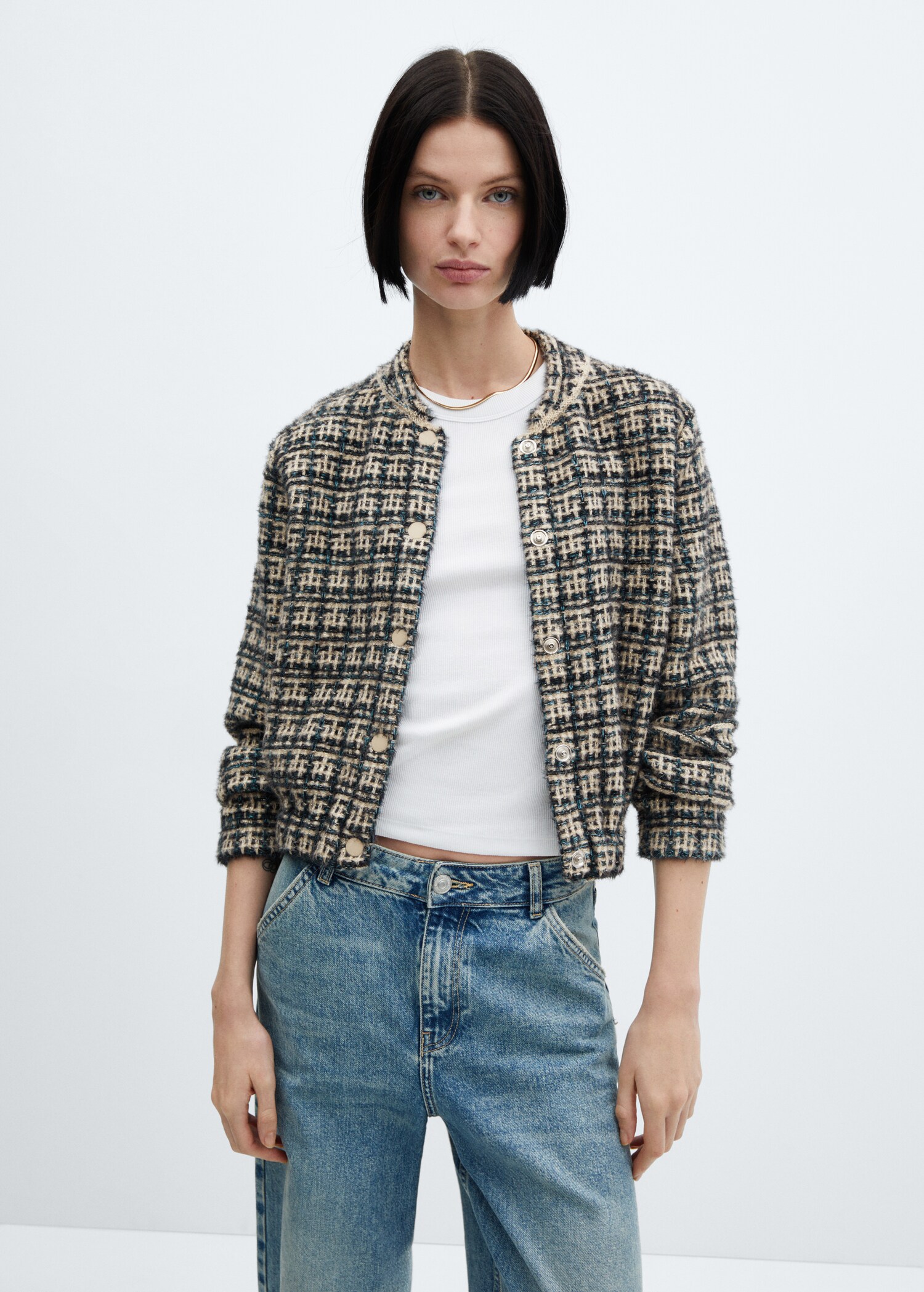 Tweed bomber jacket