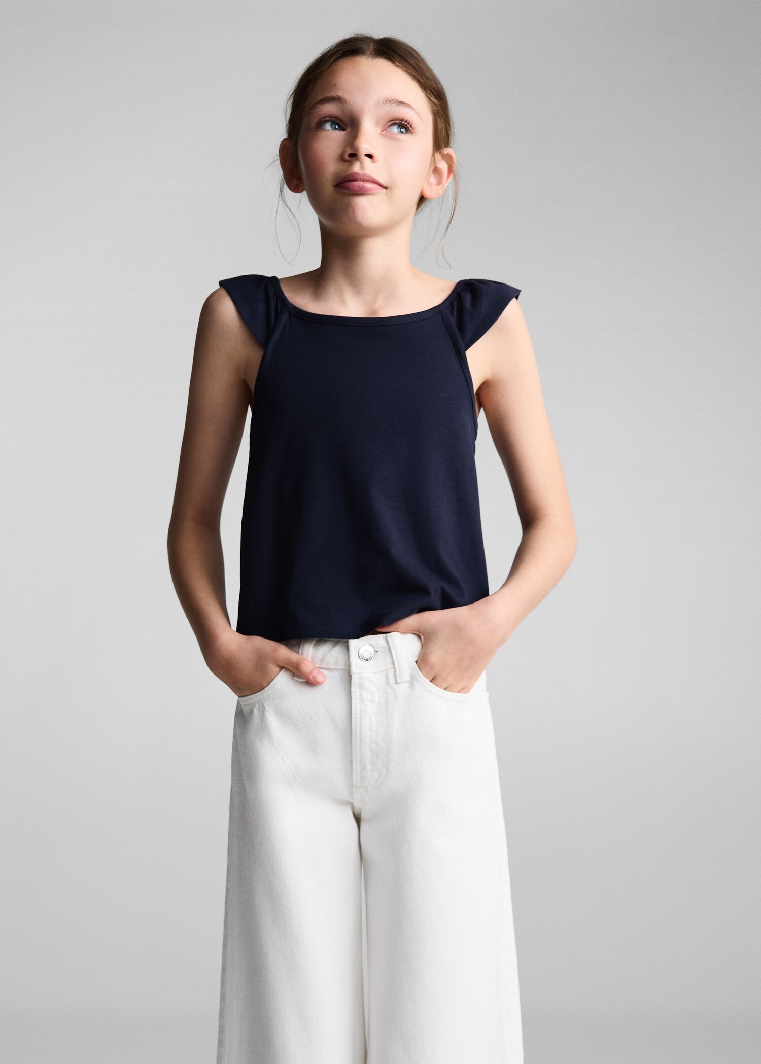 Ruffled strap top