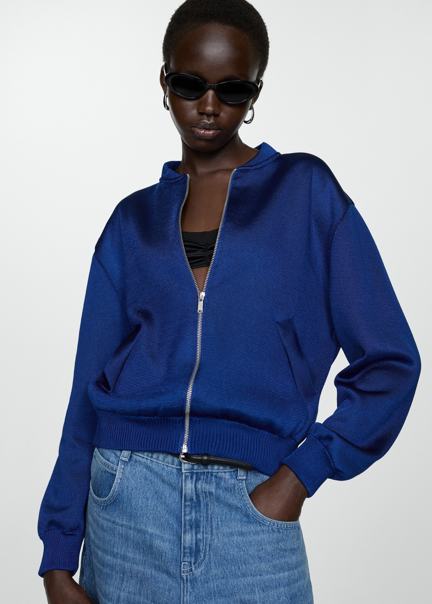 Knitted bomber jacket