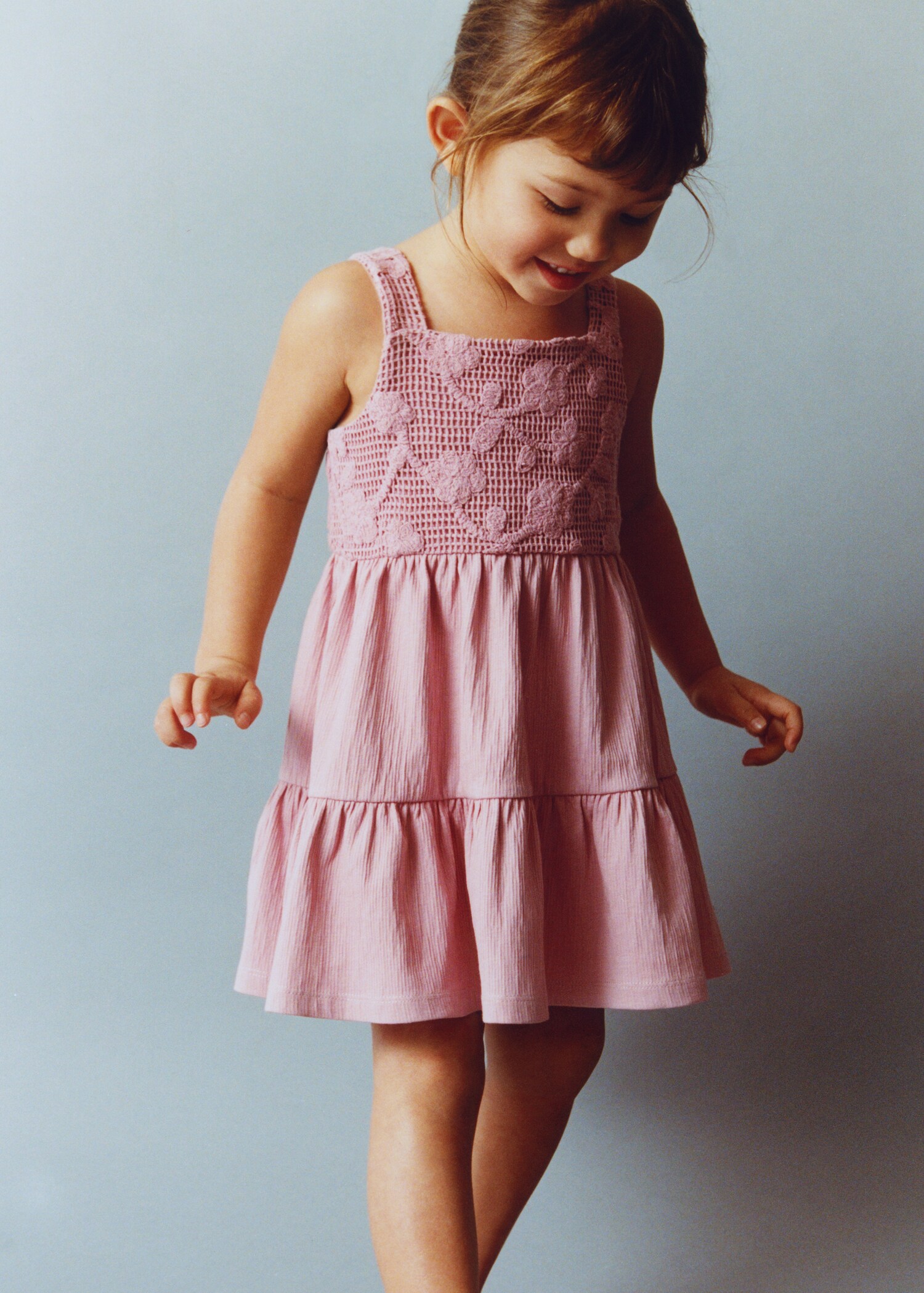 Frills embroidered dress