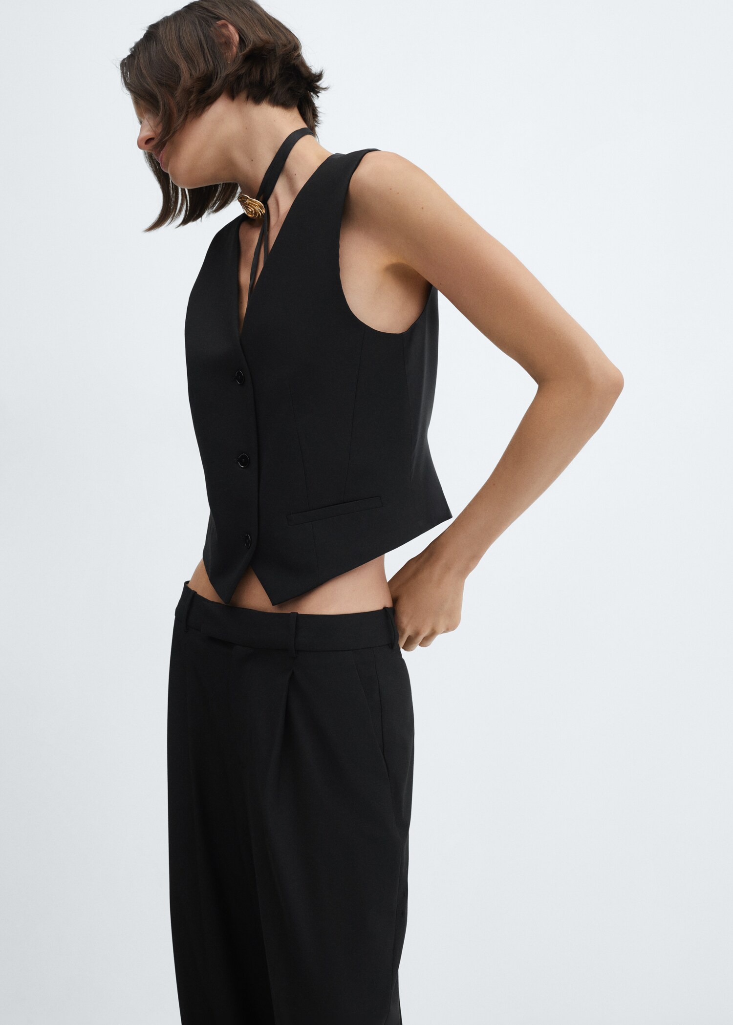 Suit waistcoat with buttons