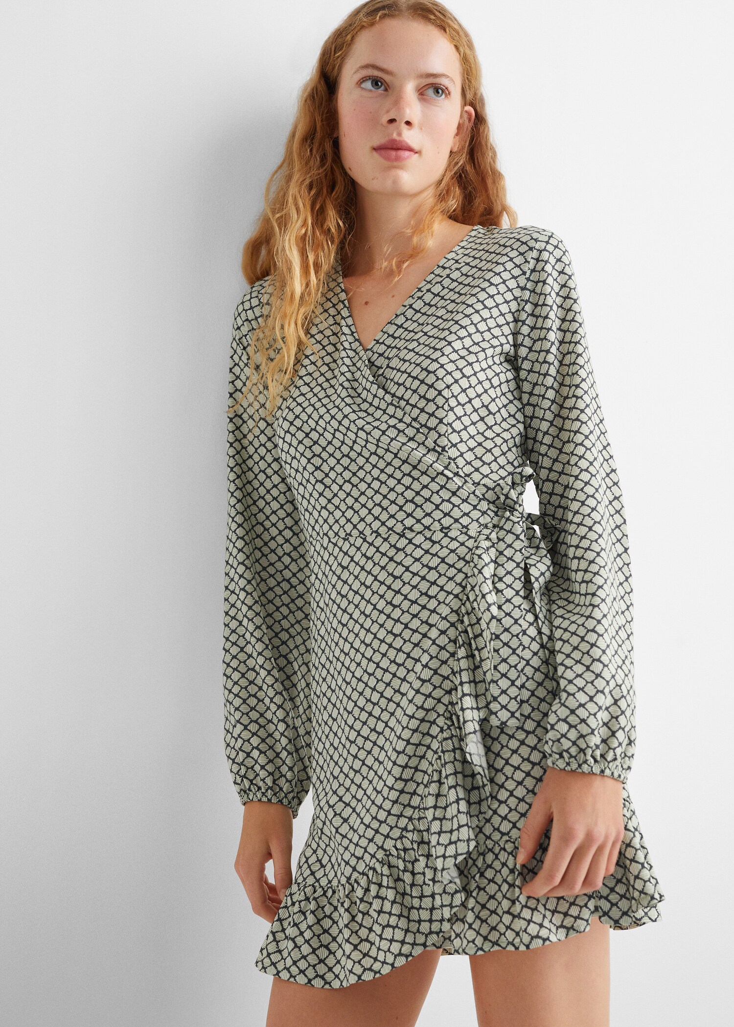Ruffled printed dress