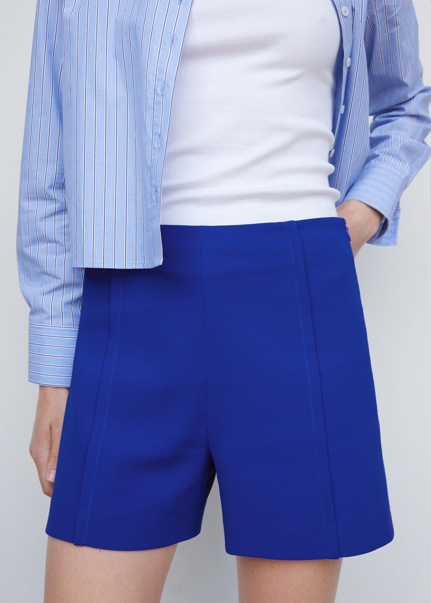 High-waist straight shorts