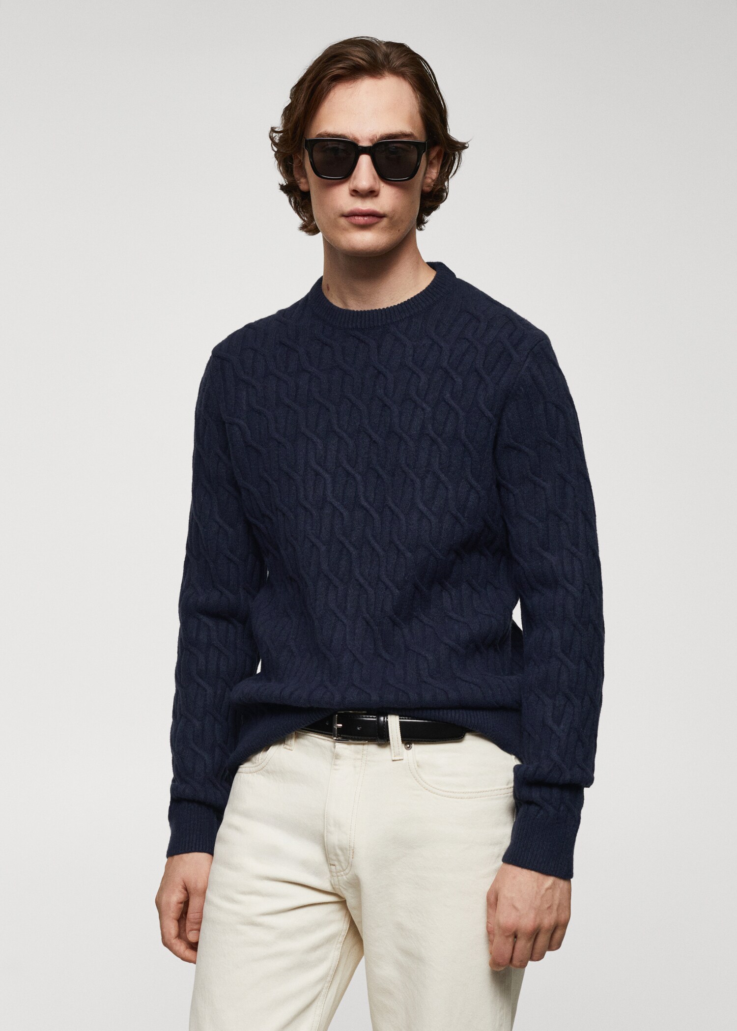 Braided knitted sweater