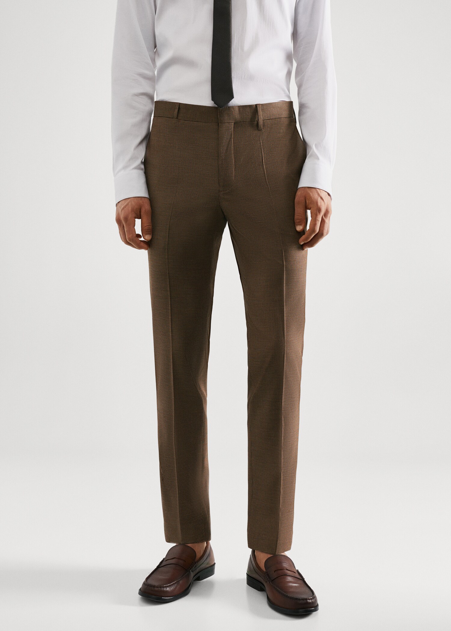 Stretch fabric super slim-fit suit trousers