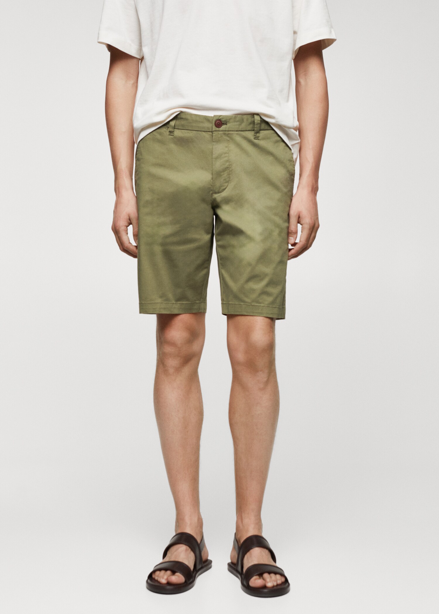Slim-fit chino cotton bermuda shorts