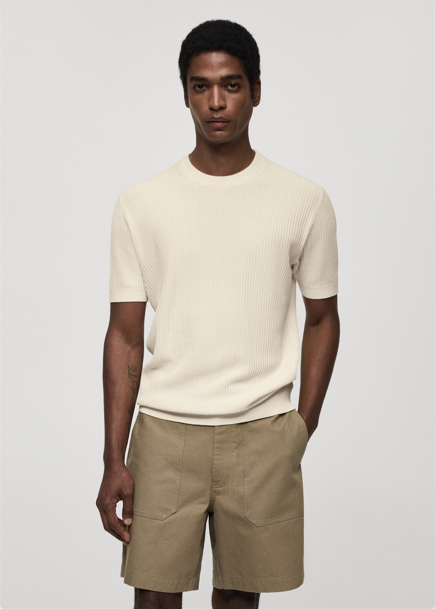 Ribbed  knit t-shirt