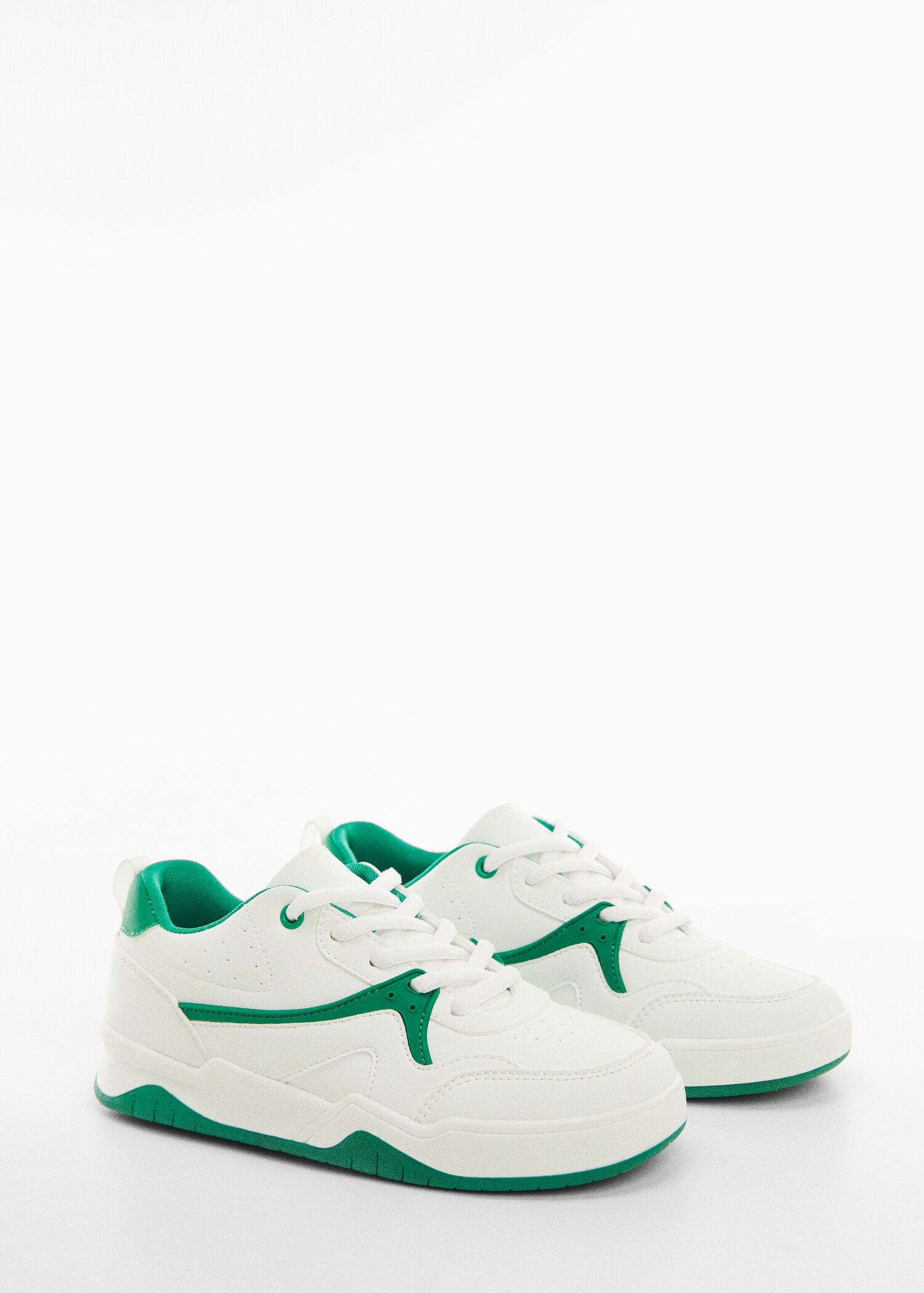 Lace-up mixed sneakers