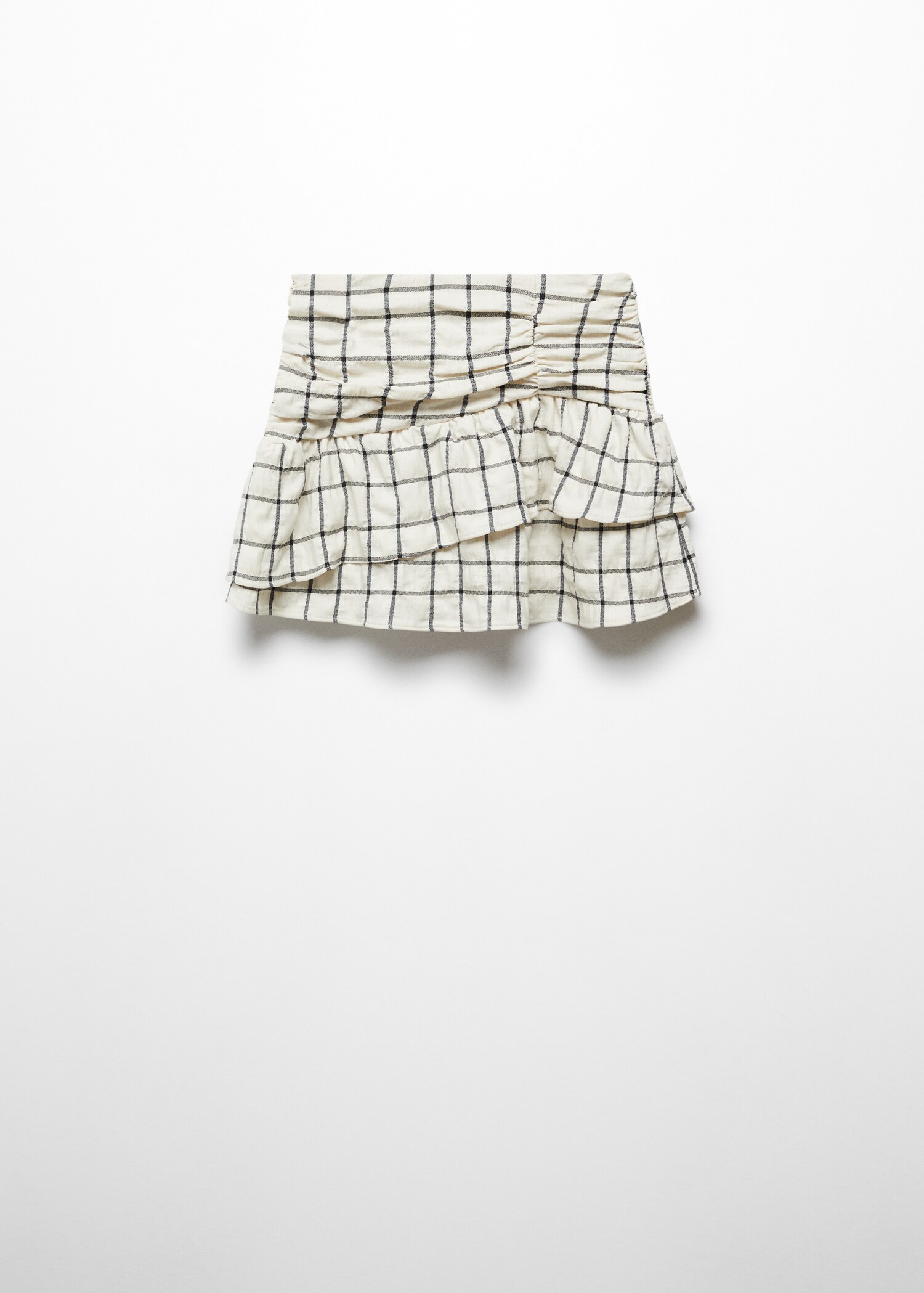 Check pattern ruffled skirt