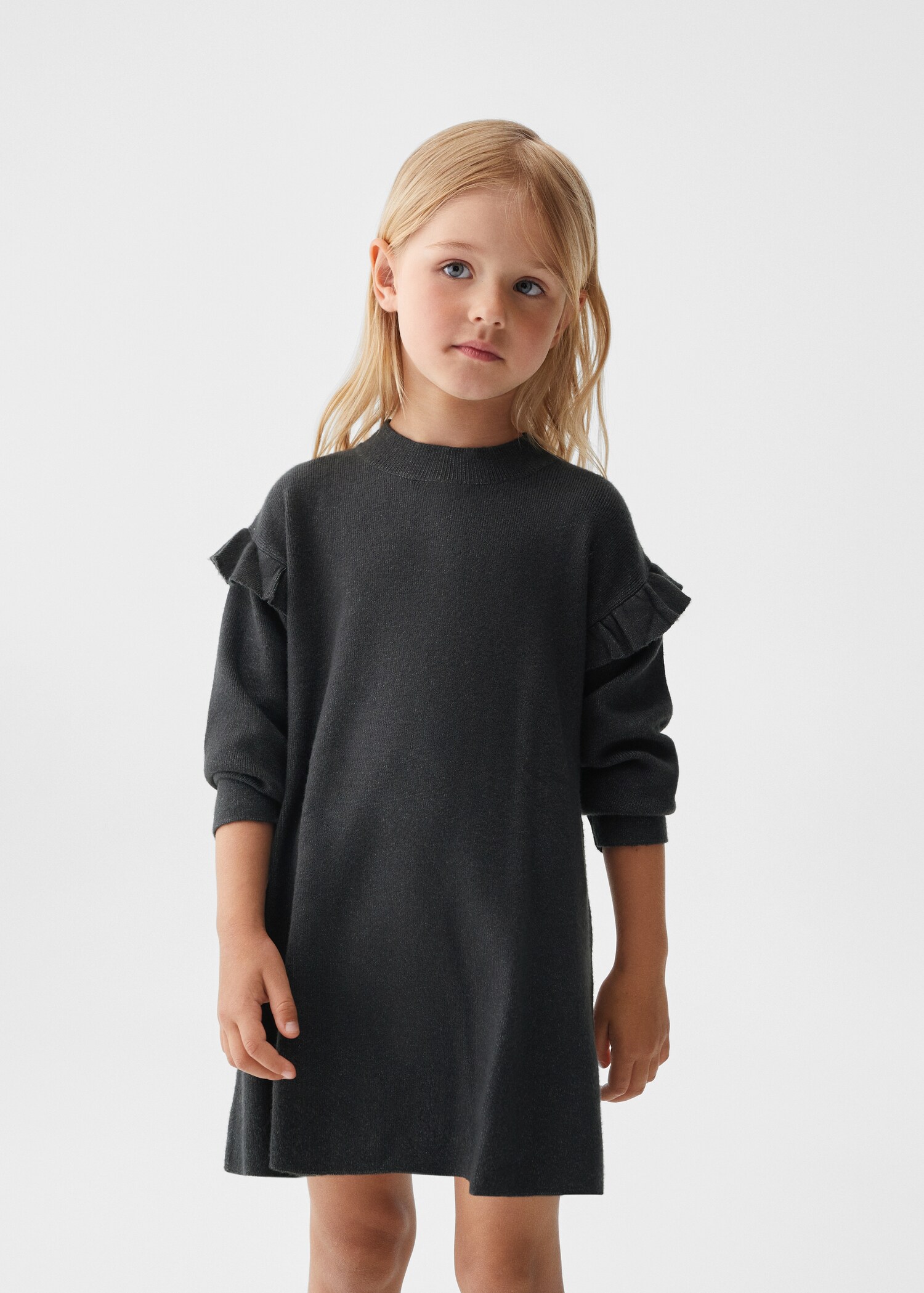 Ruffle knit dress