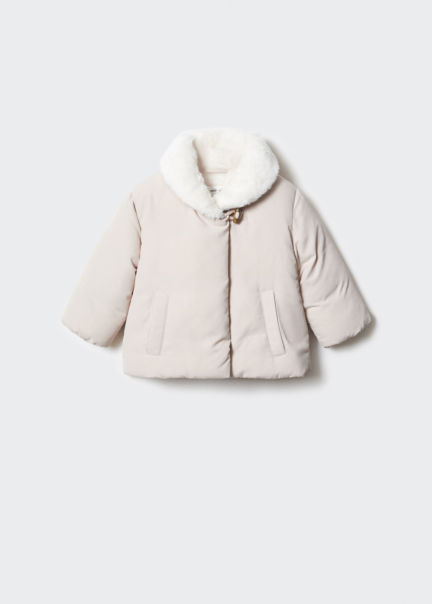 Fur-effect quilted coat