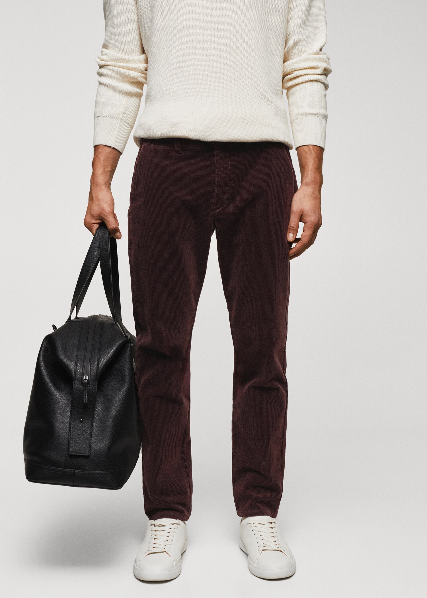 Corduroy slim-fit cropped pants