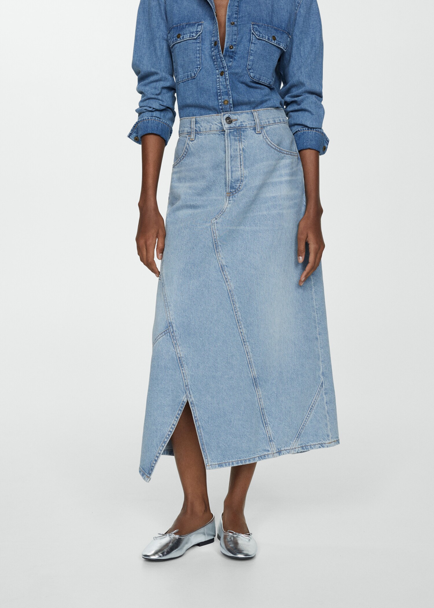 Vent midi skirt