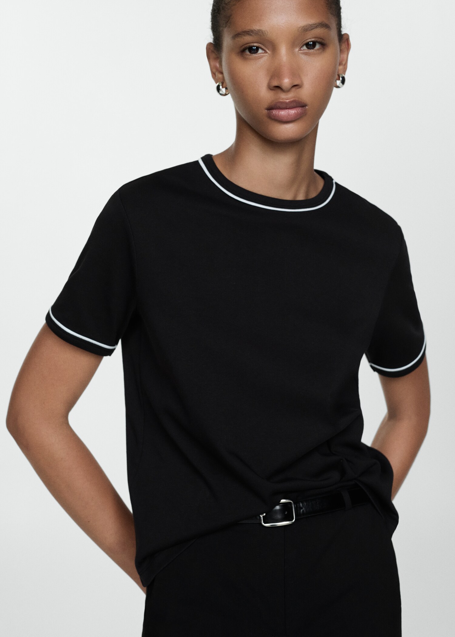 Cotton t-shirt with contrasting trim