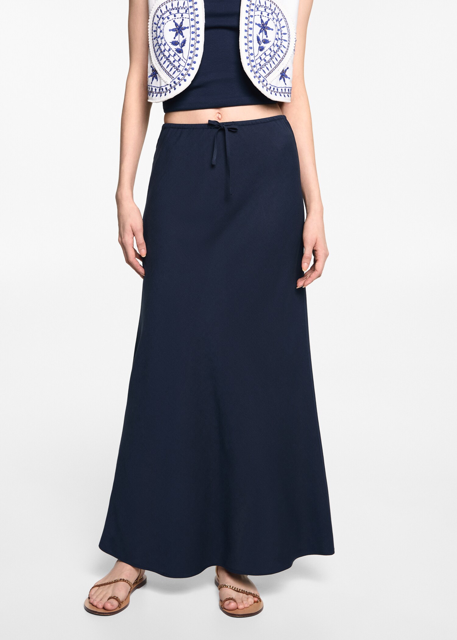 Bow linen skirt