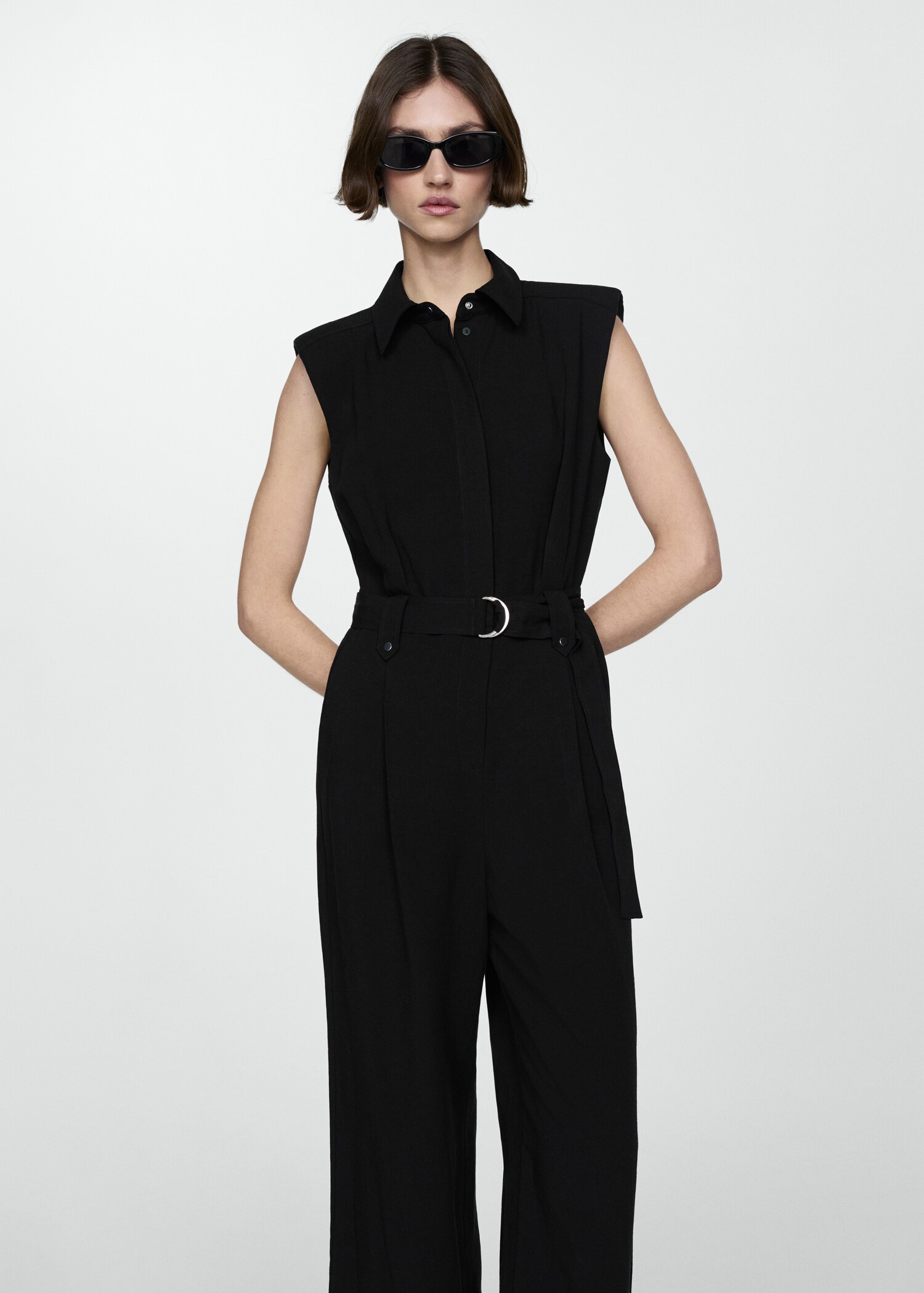 Jumpsuit with belt clips