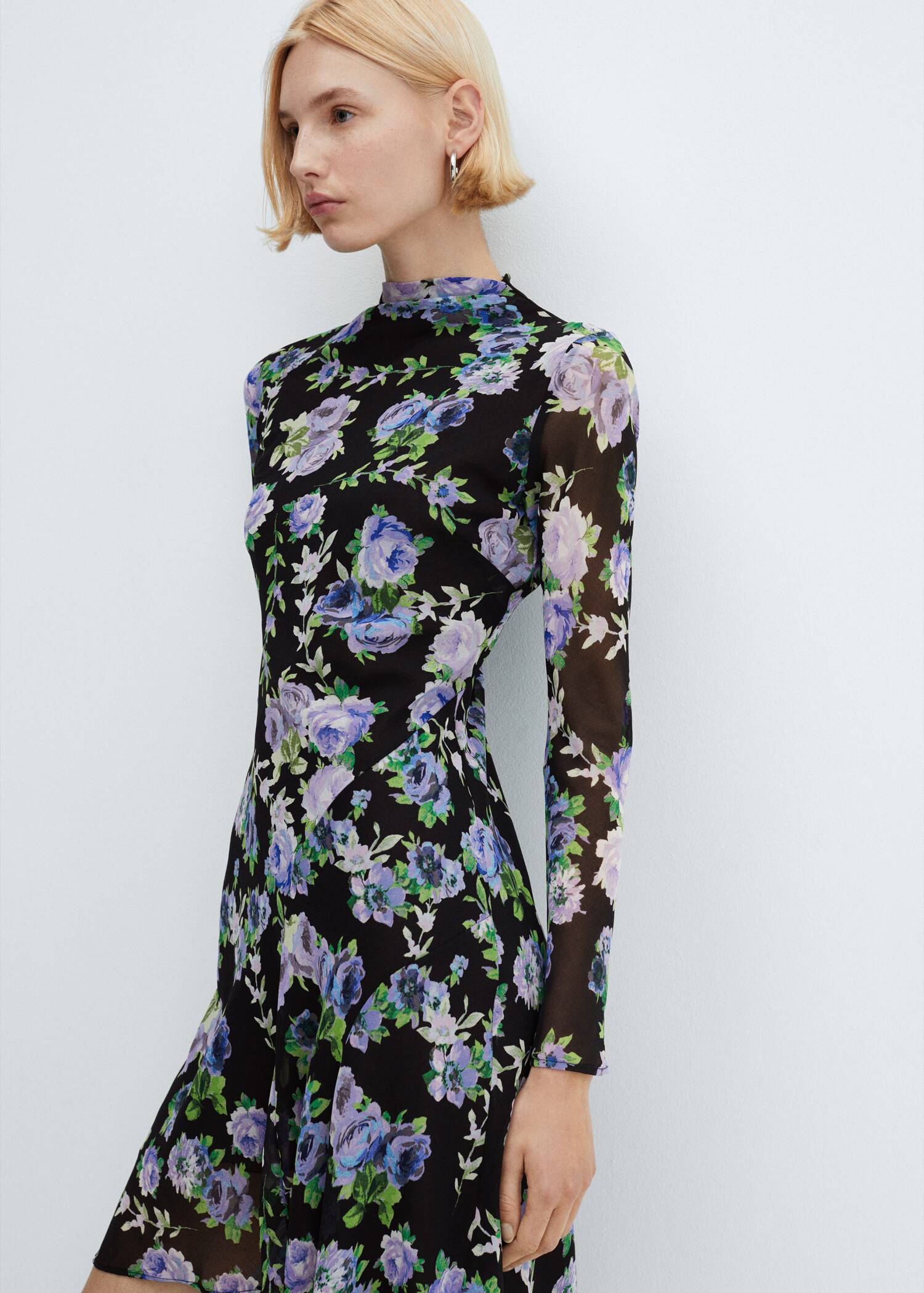 Asymmetrical floral dress
