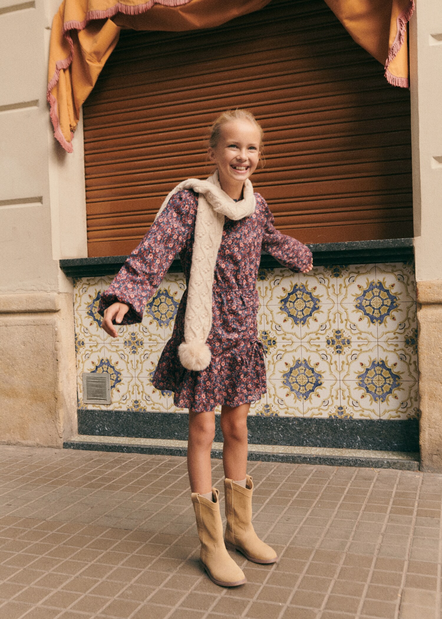 Ruched floral dress