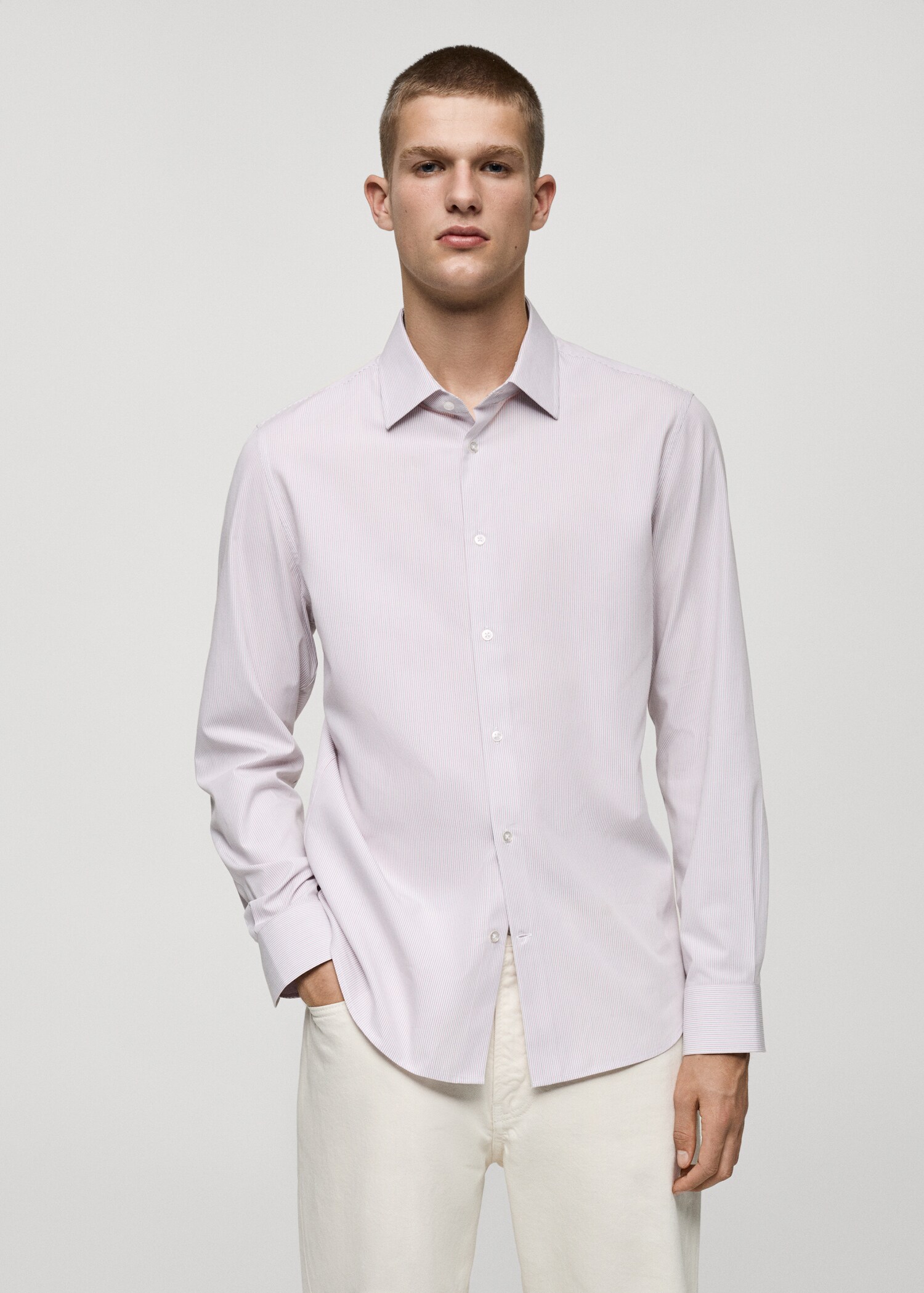 100% cotton shirt with striped print