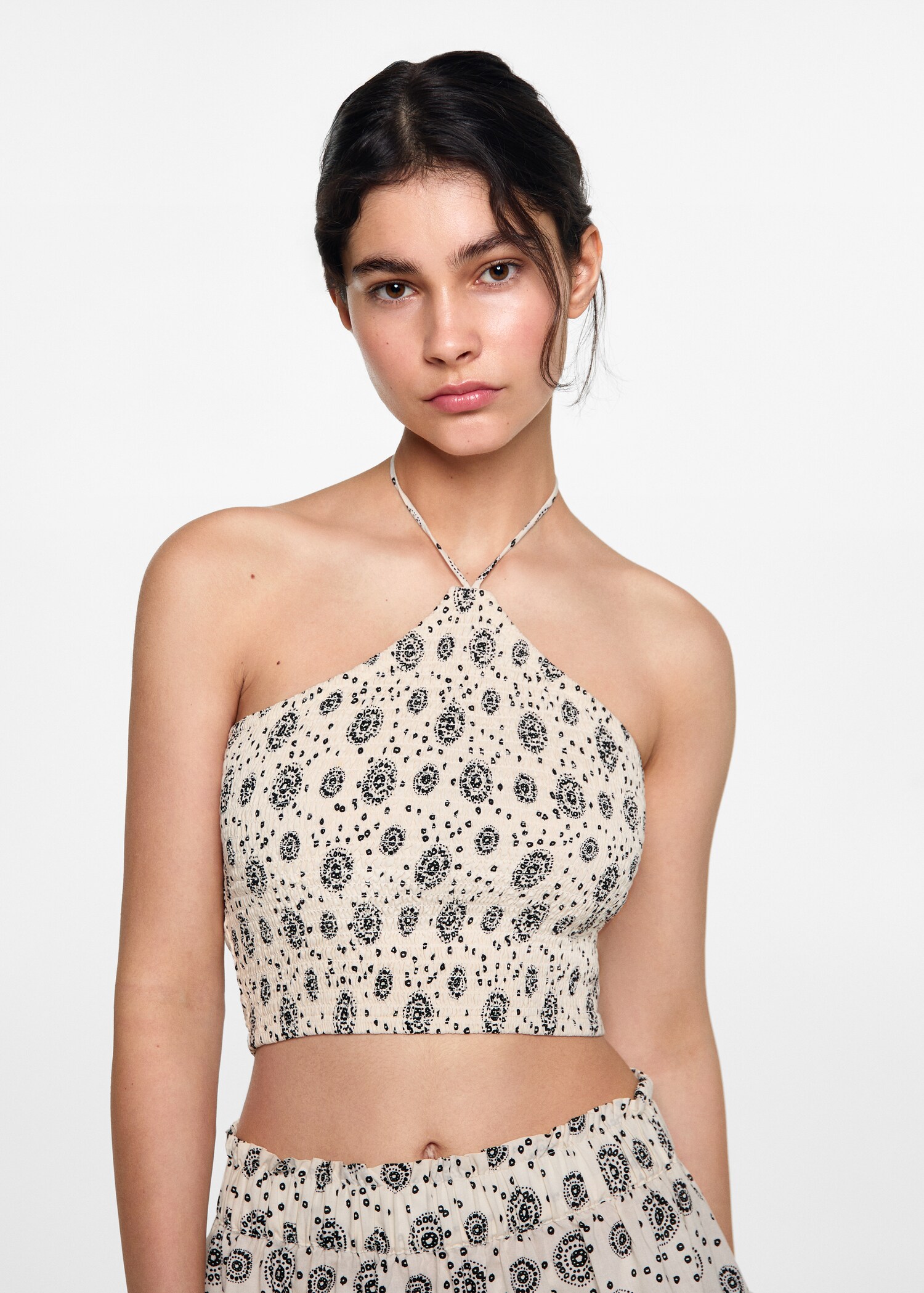 Print ruched top