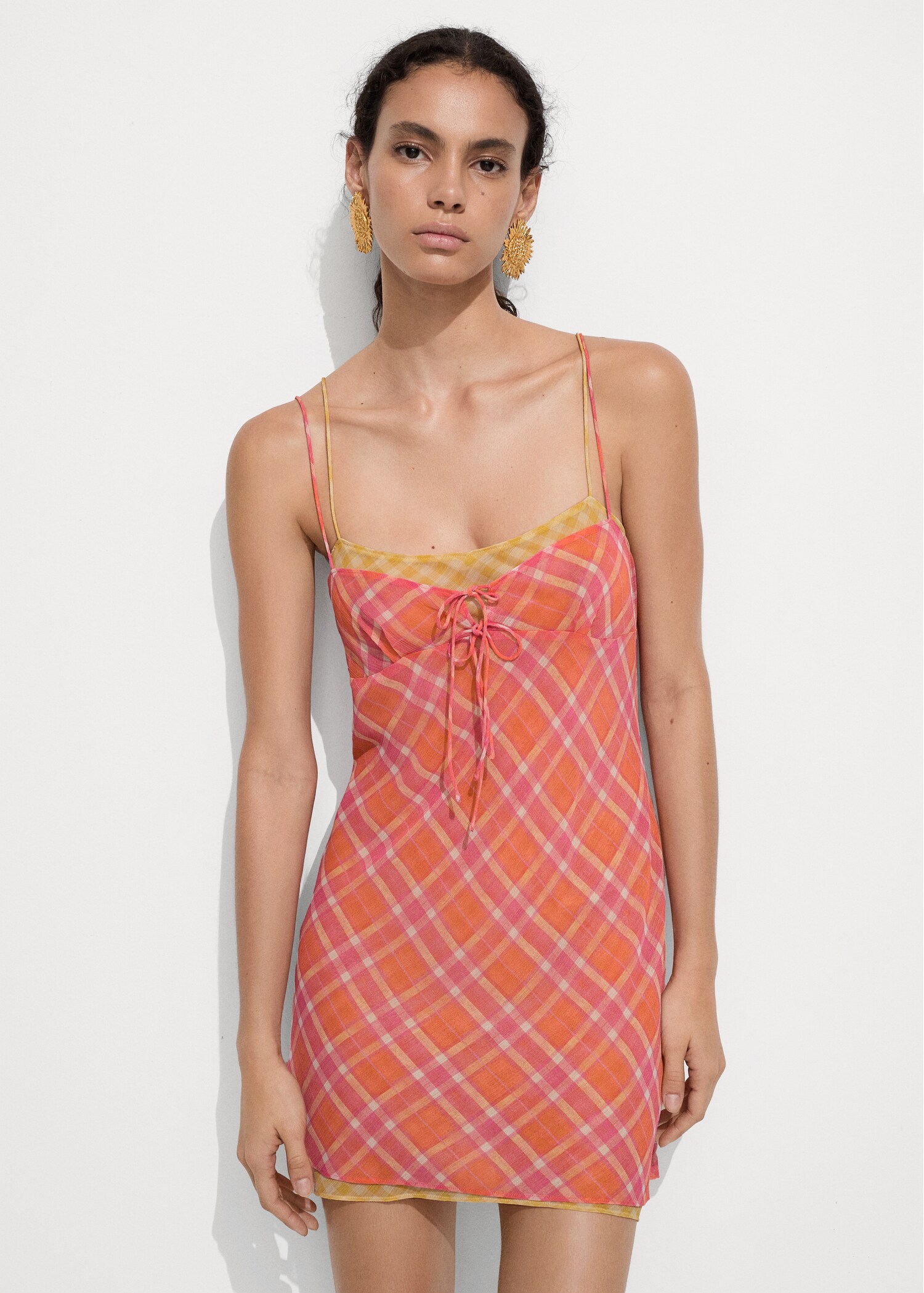 Contrasting print dress