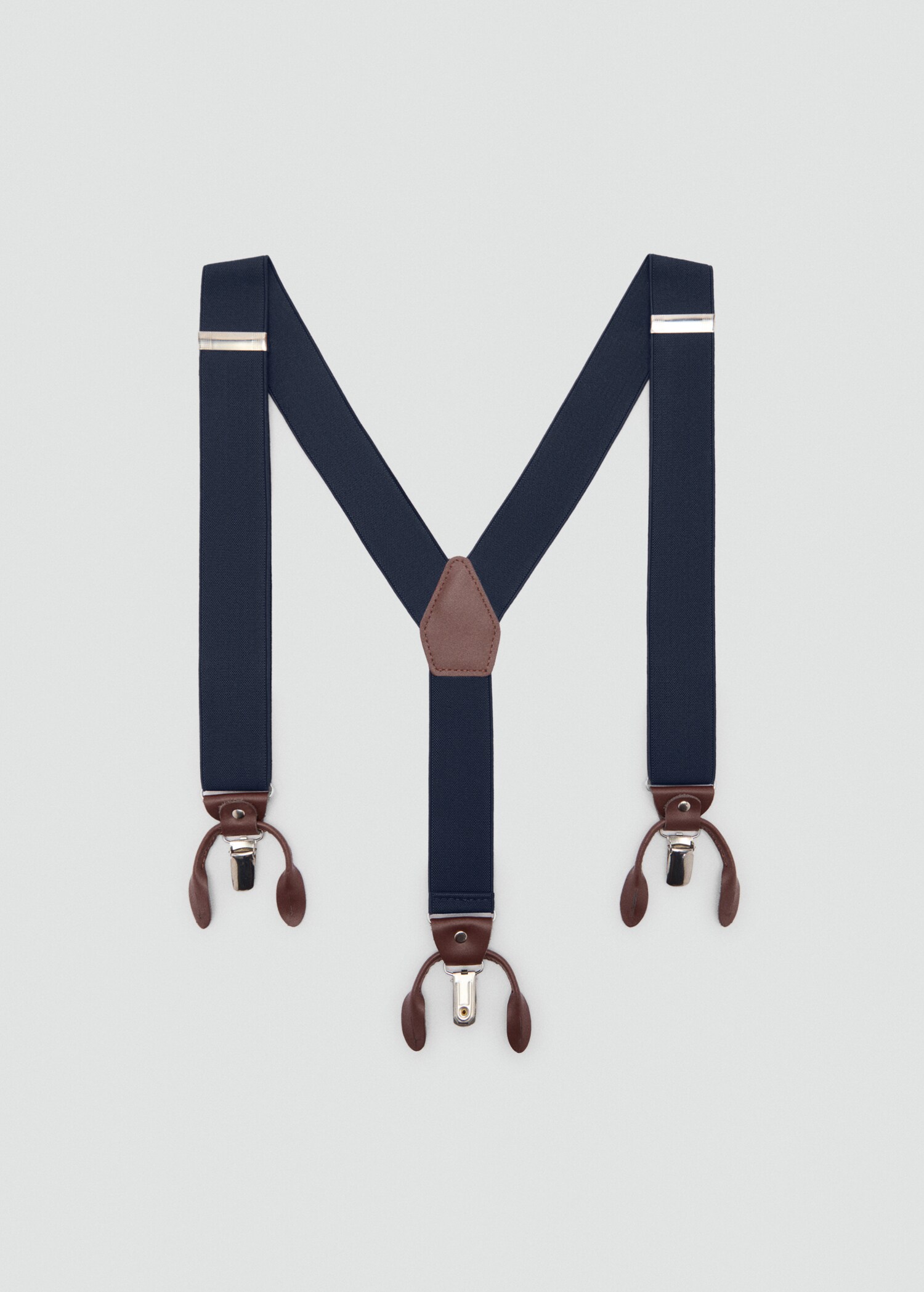 Adjustable elastic straps with leather details