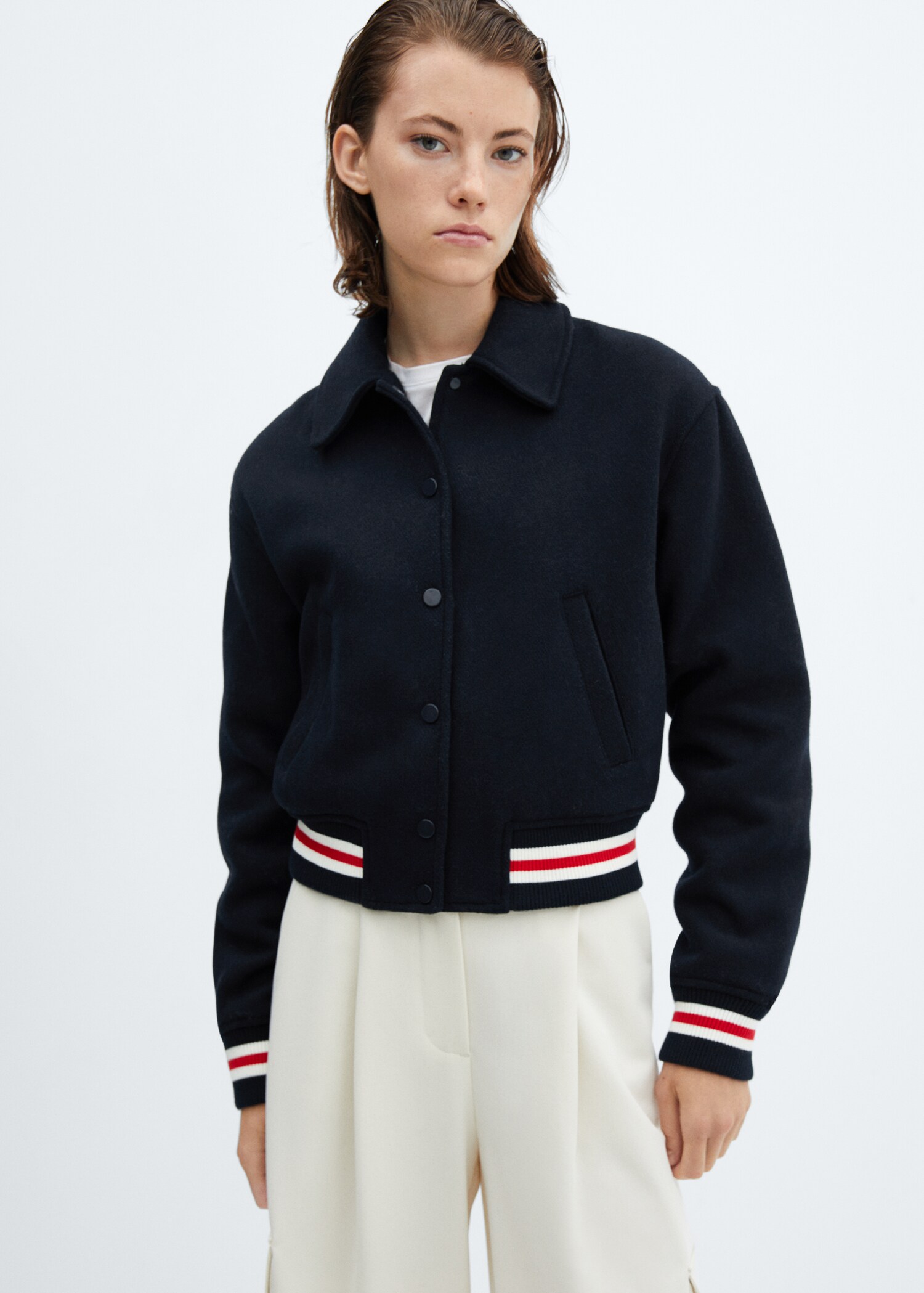 Oversized woollen bomber jacket