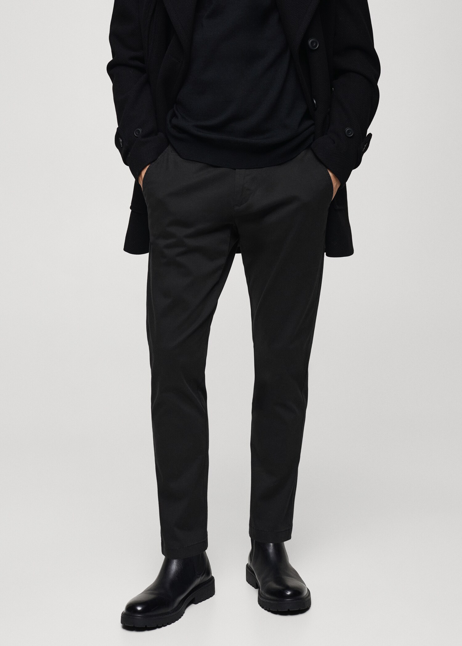 Cotton tapered crop pants