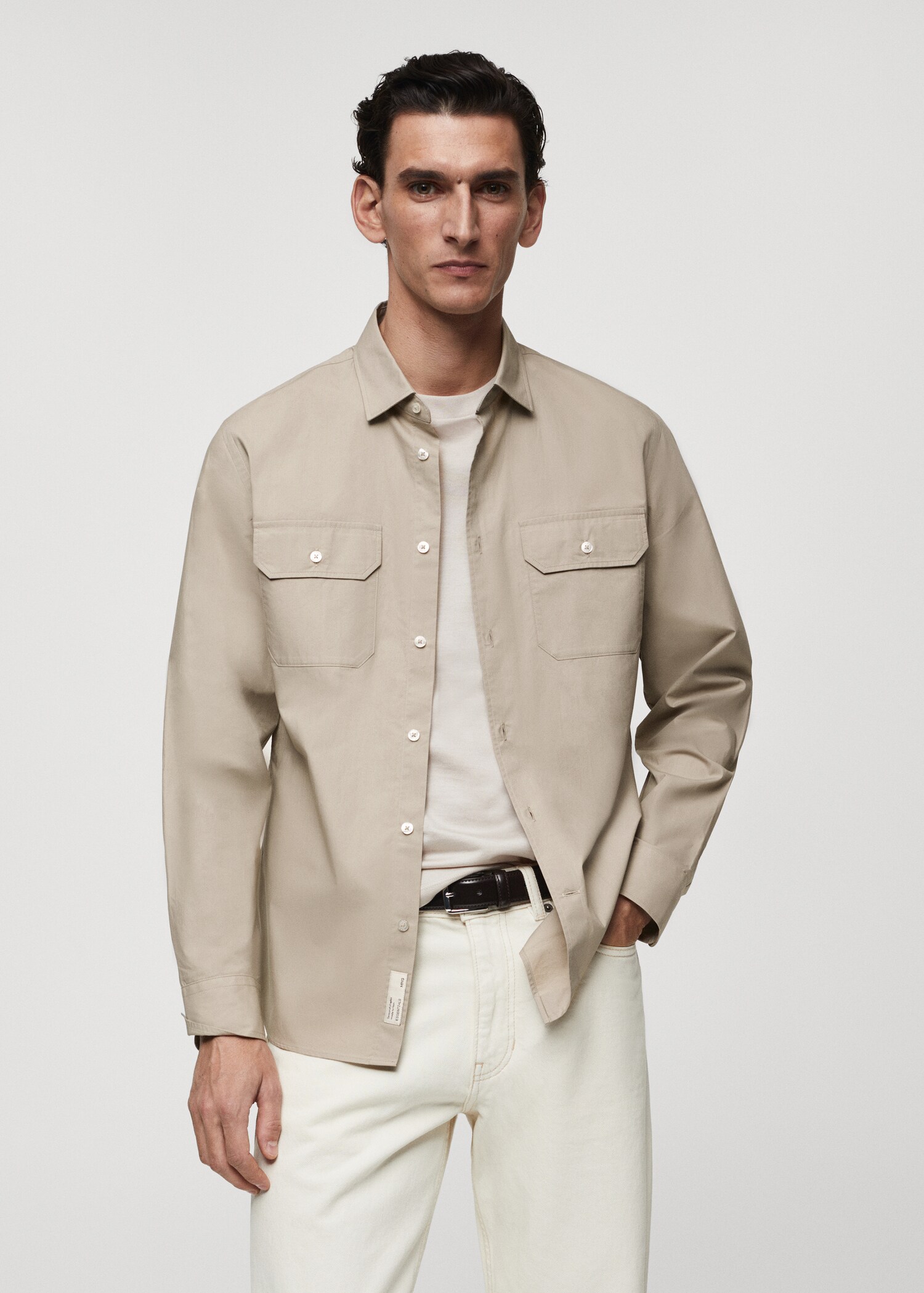 Chest-pocket cotton shirt
