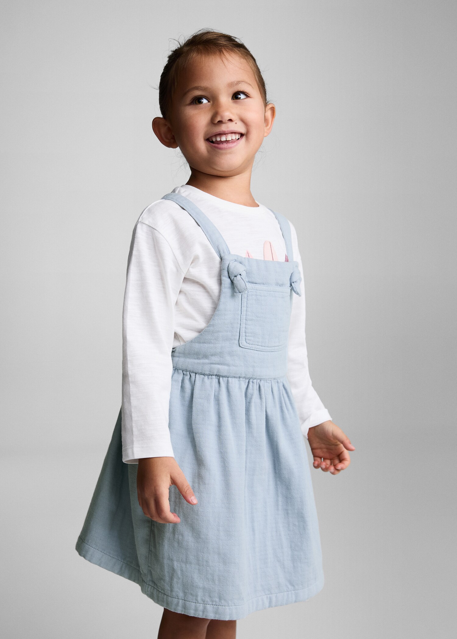 Short cotton pinafore dress