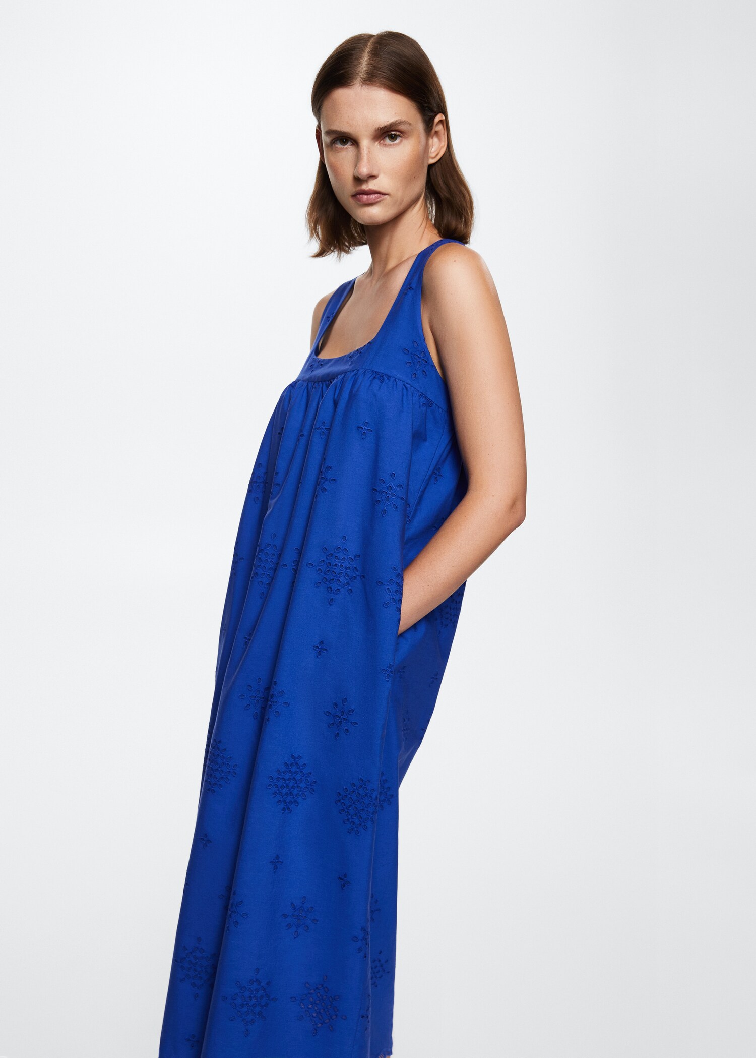 100% cotton midi dress