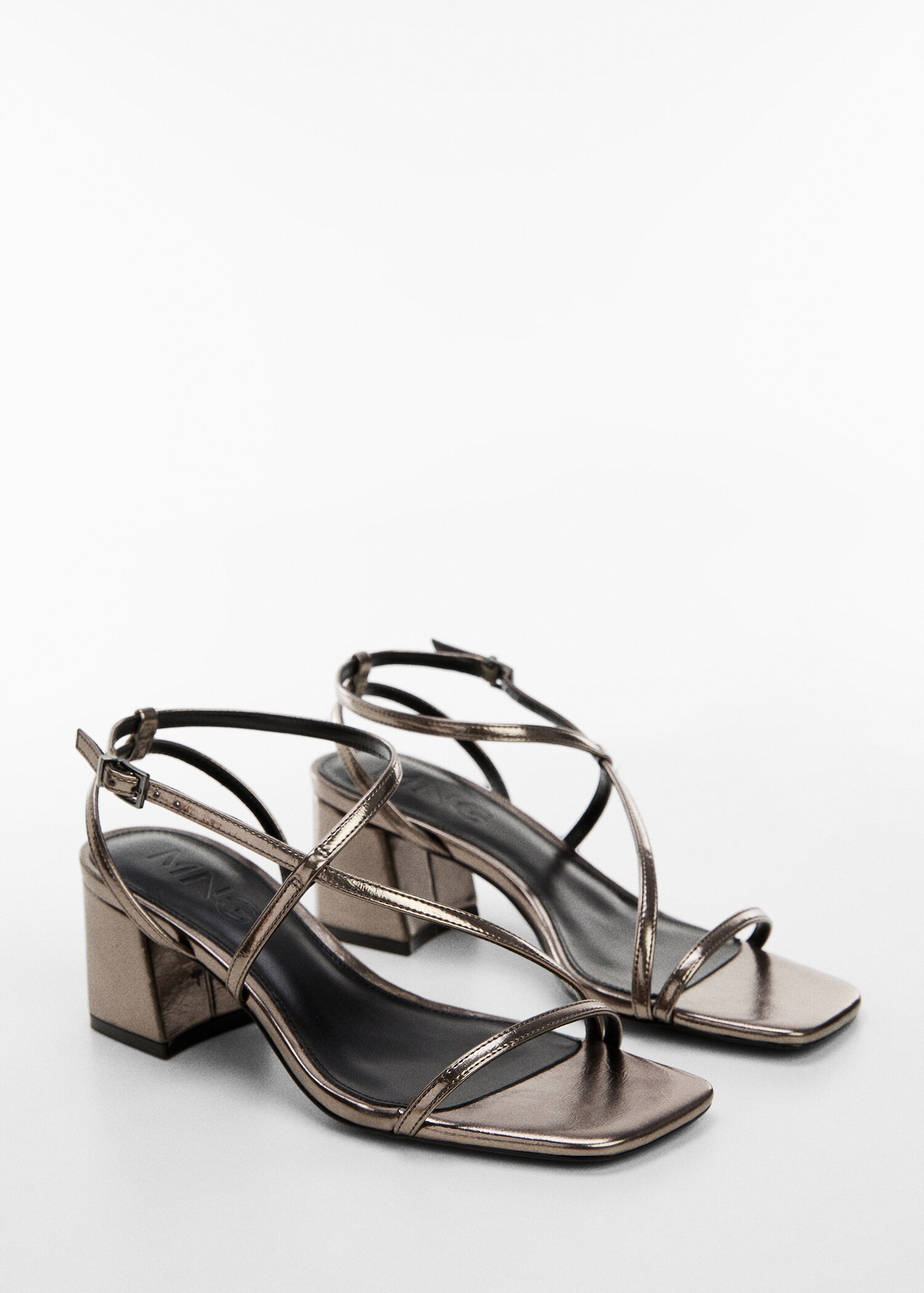 Ankle-cuff heeled sandals