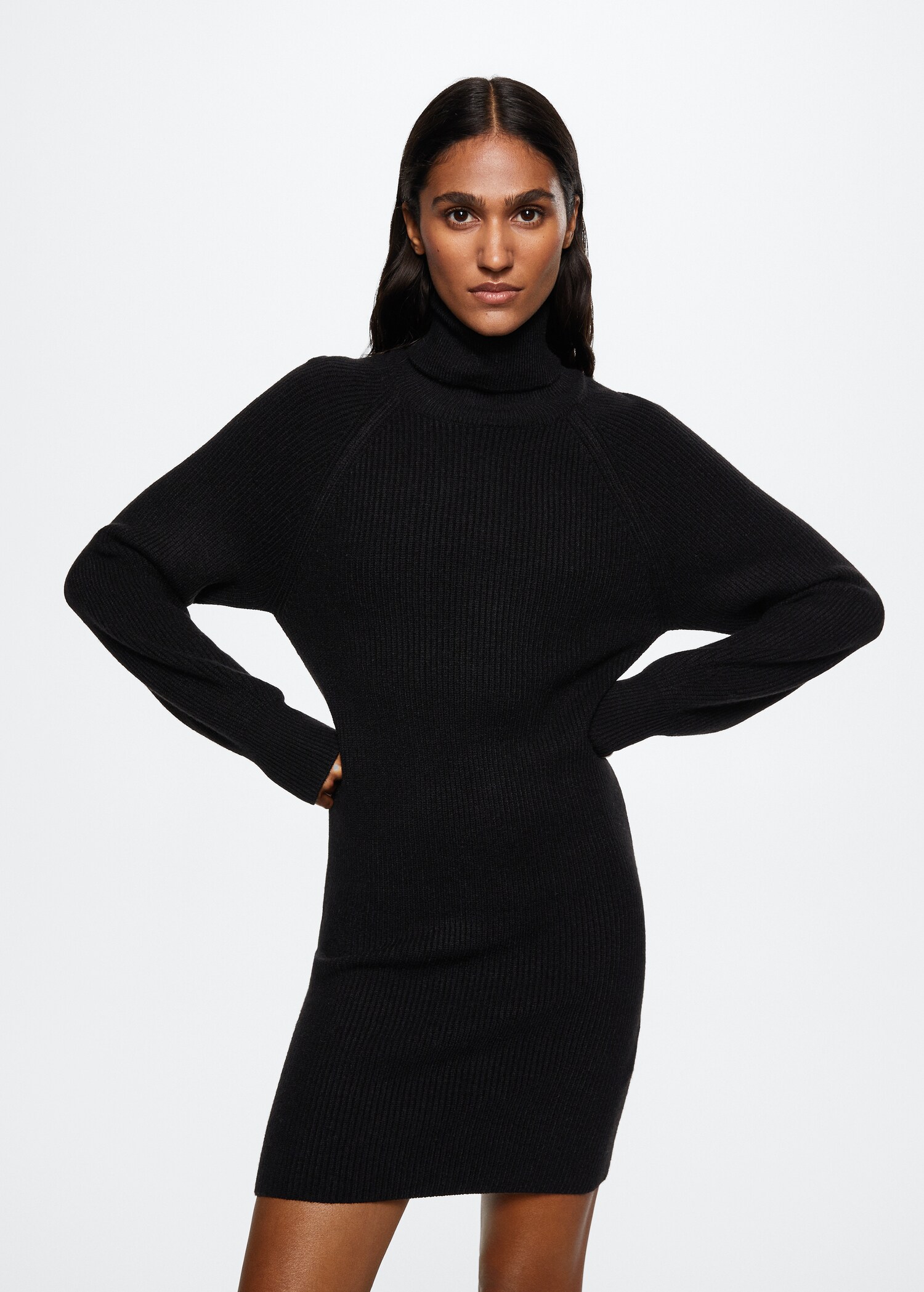 Ribbed turtleneck dress