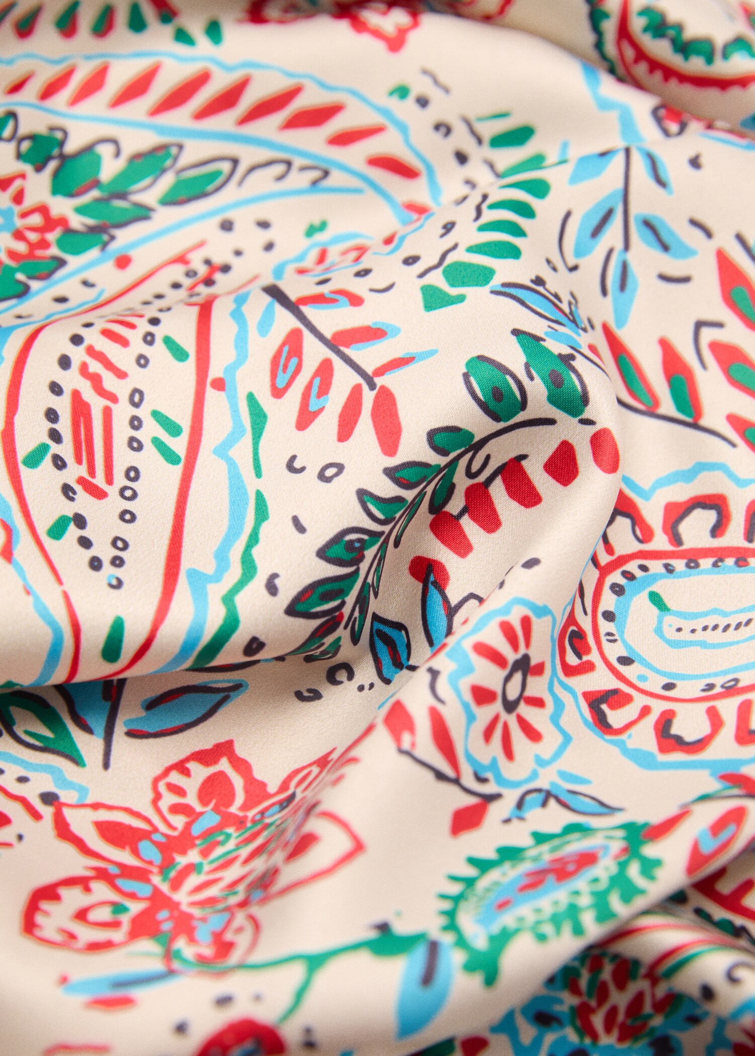 Printed satin scarf