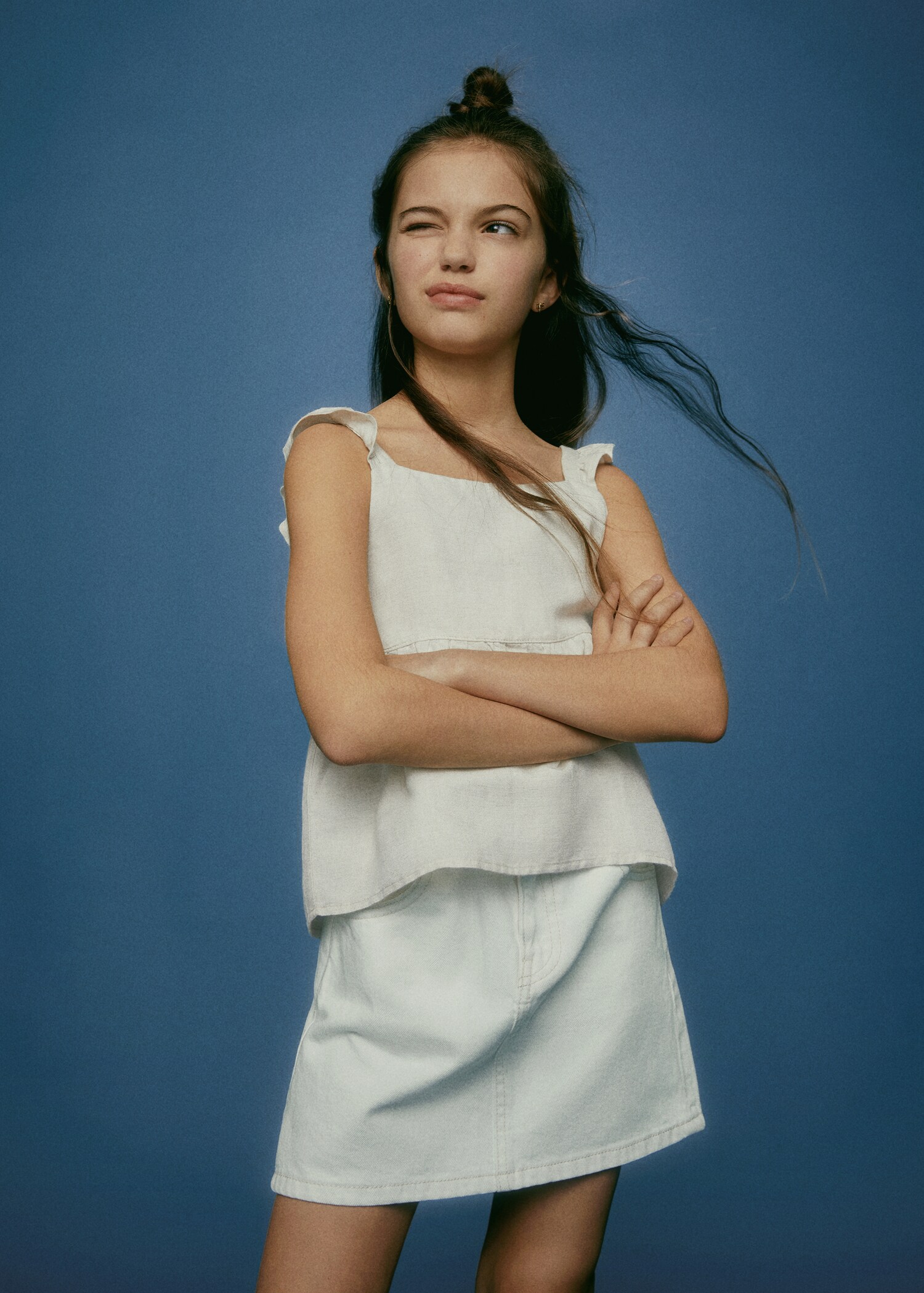 Ruffled linen top