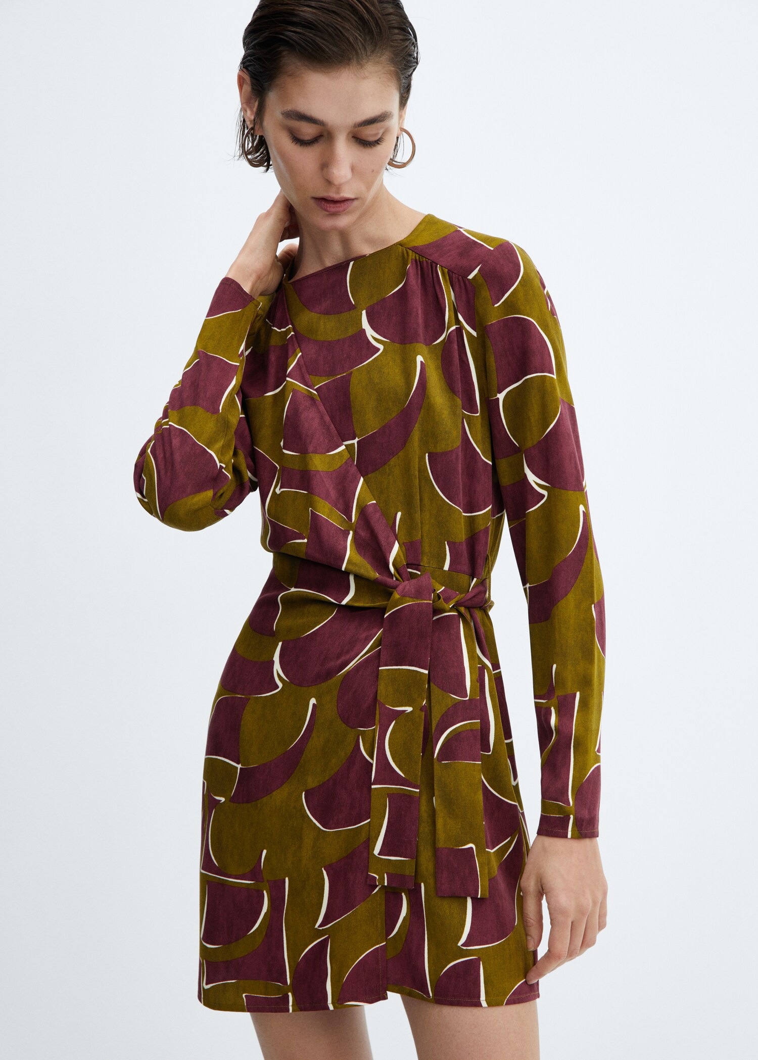 Knotted wrap dress