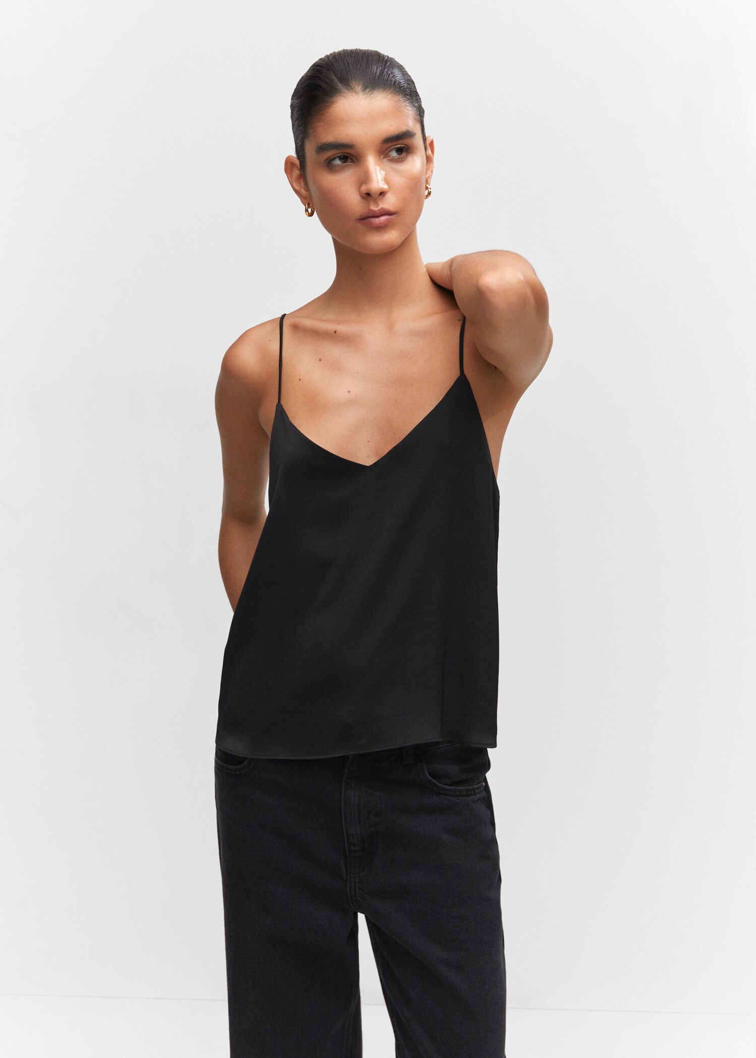 Satin top with straps