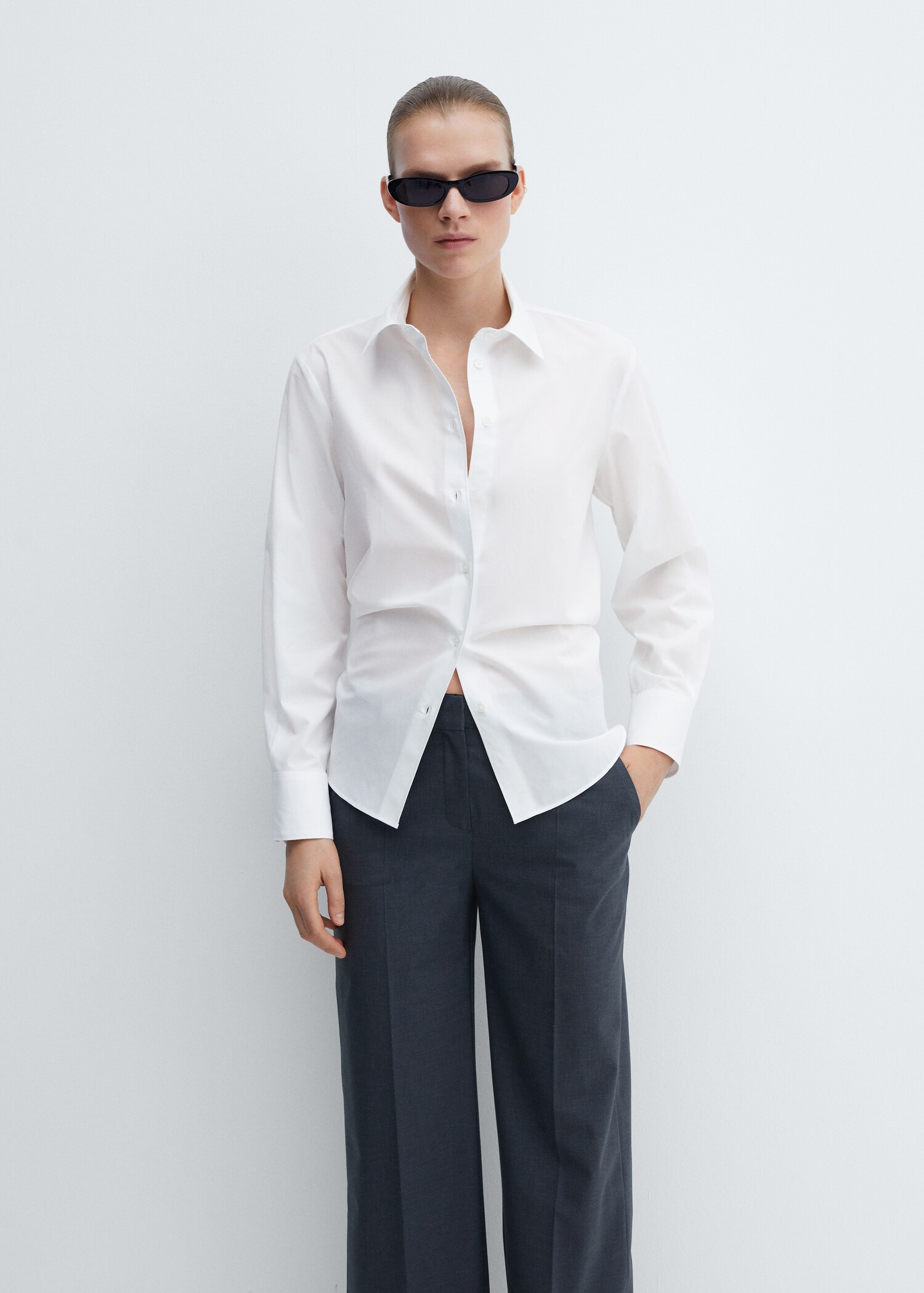Regular cotton lyocell-blend shirt
