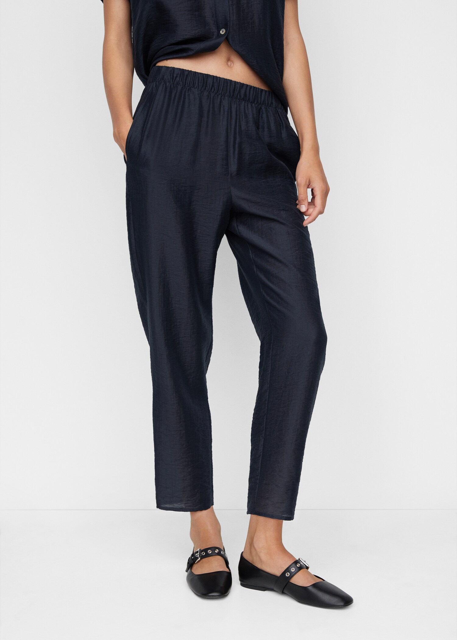 Satin lyocell pants