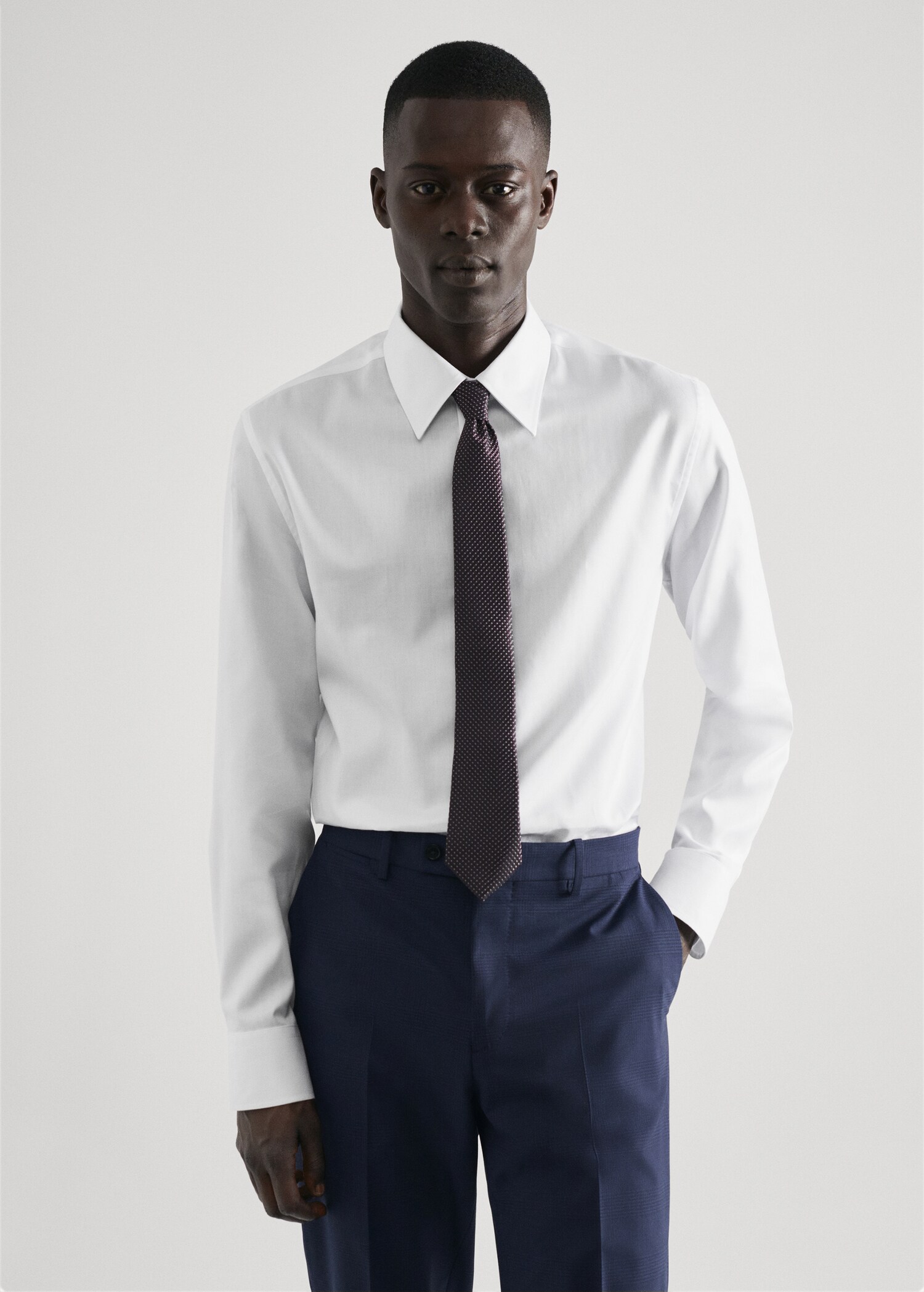 Regular-fit structured suit shirt