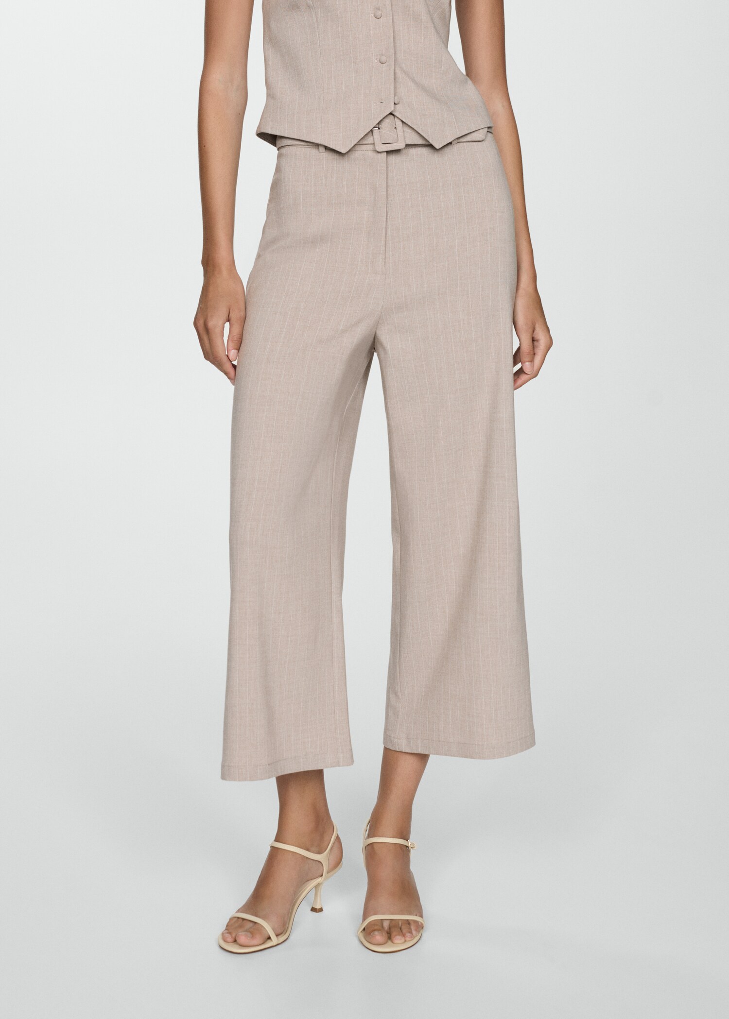 Chalk-stripe straight pants