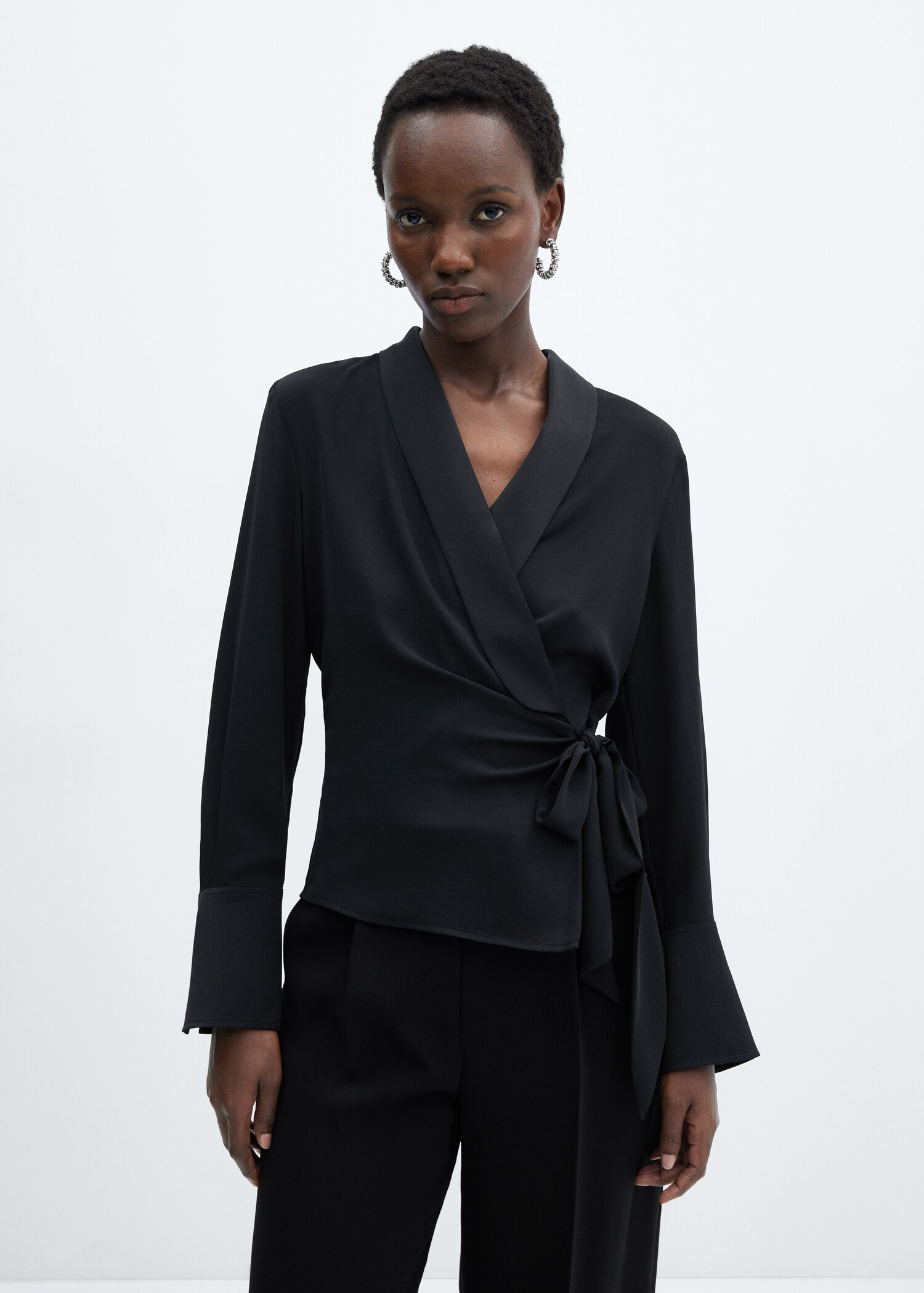 Wrapped lapel blouse