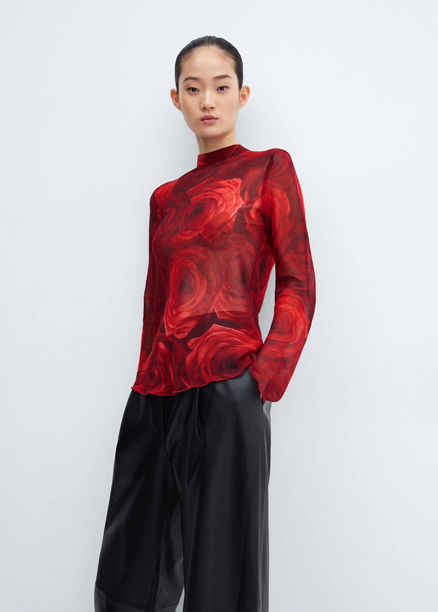 Bow printed blouse