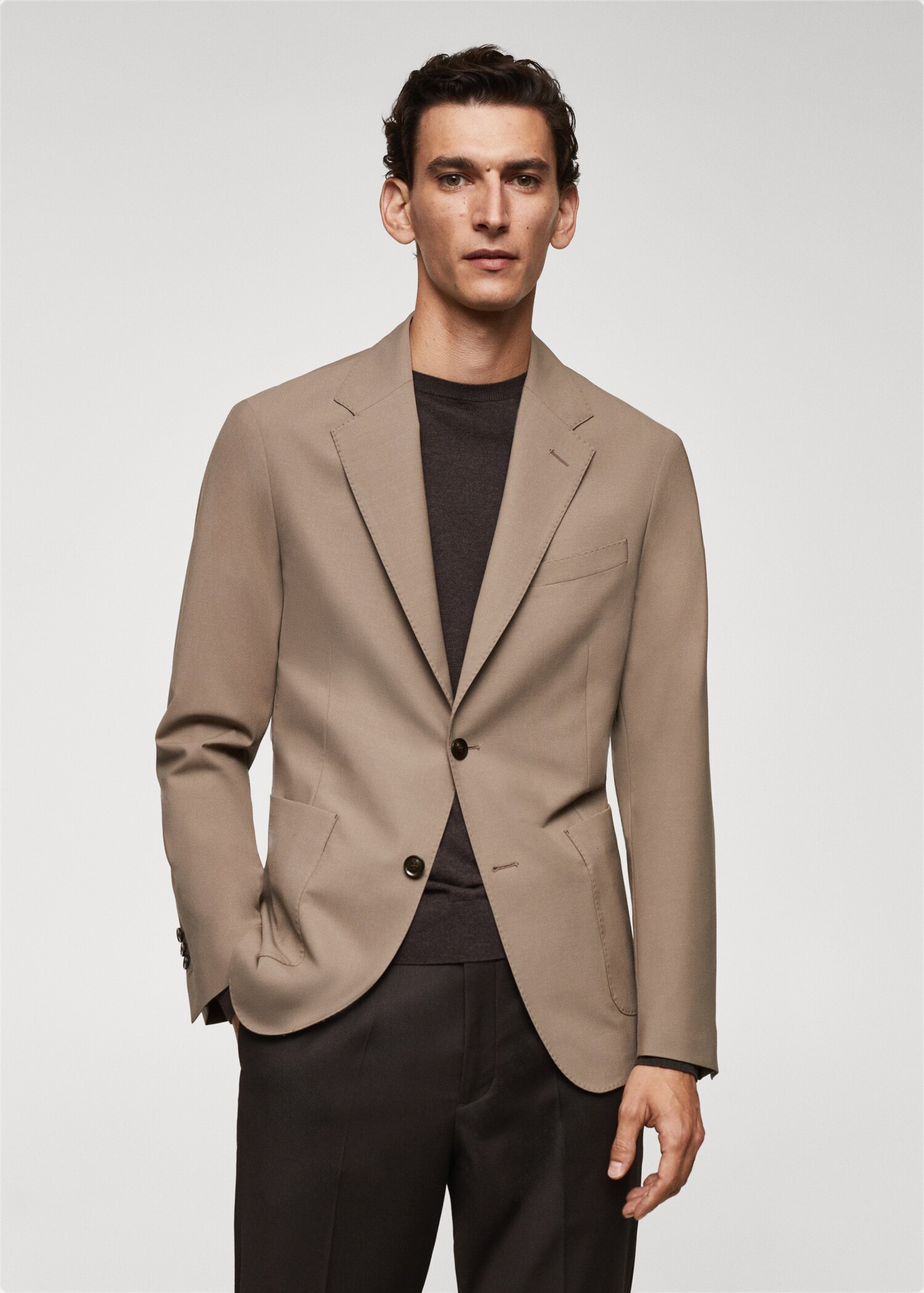 Slim-fit virgin wool jacket
