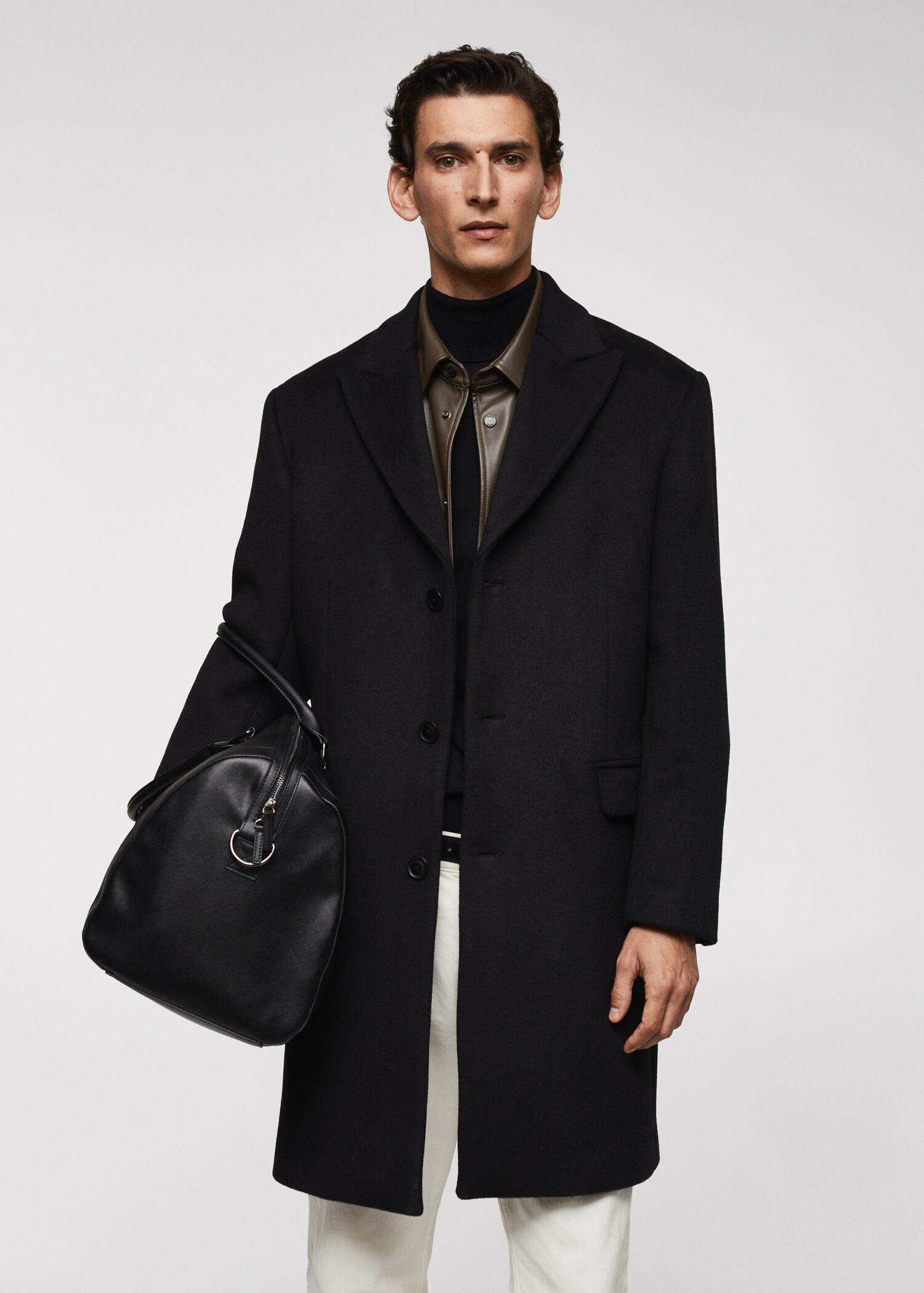 Regular fit wool coat