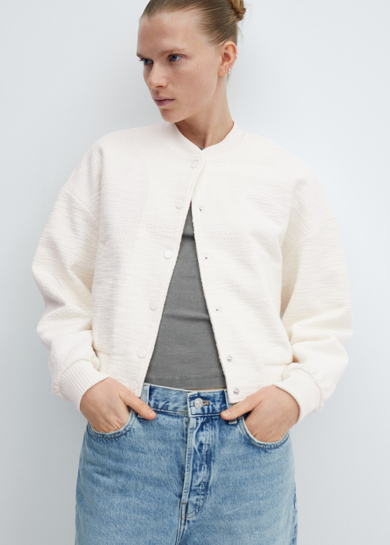 Tweed bomber jacket