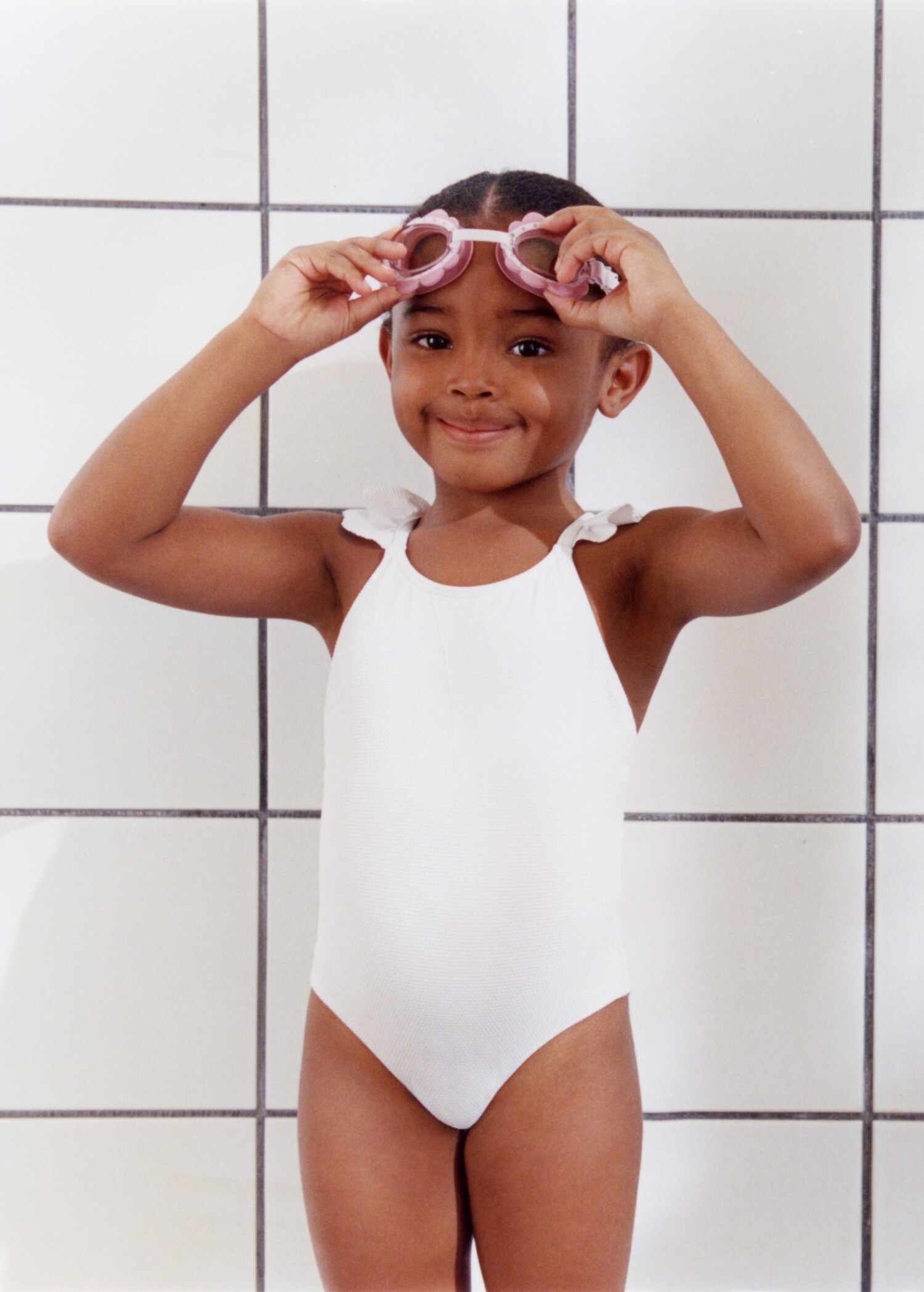 Texture ruffle swimsuit