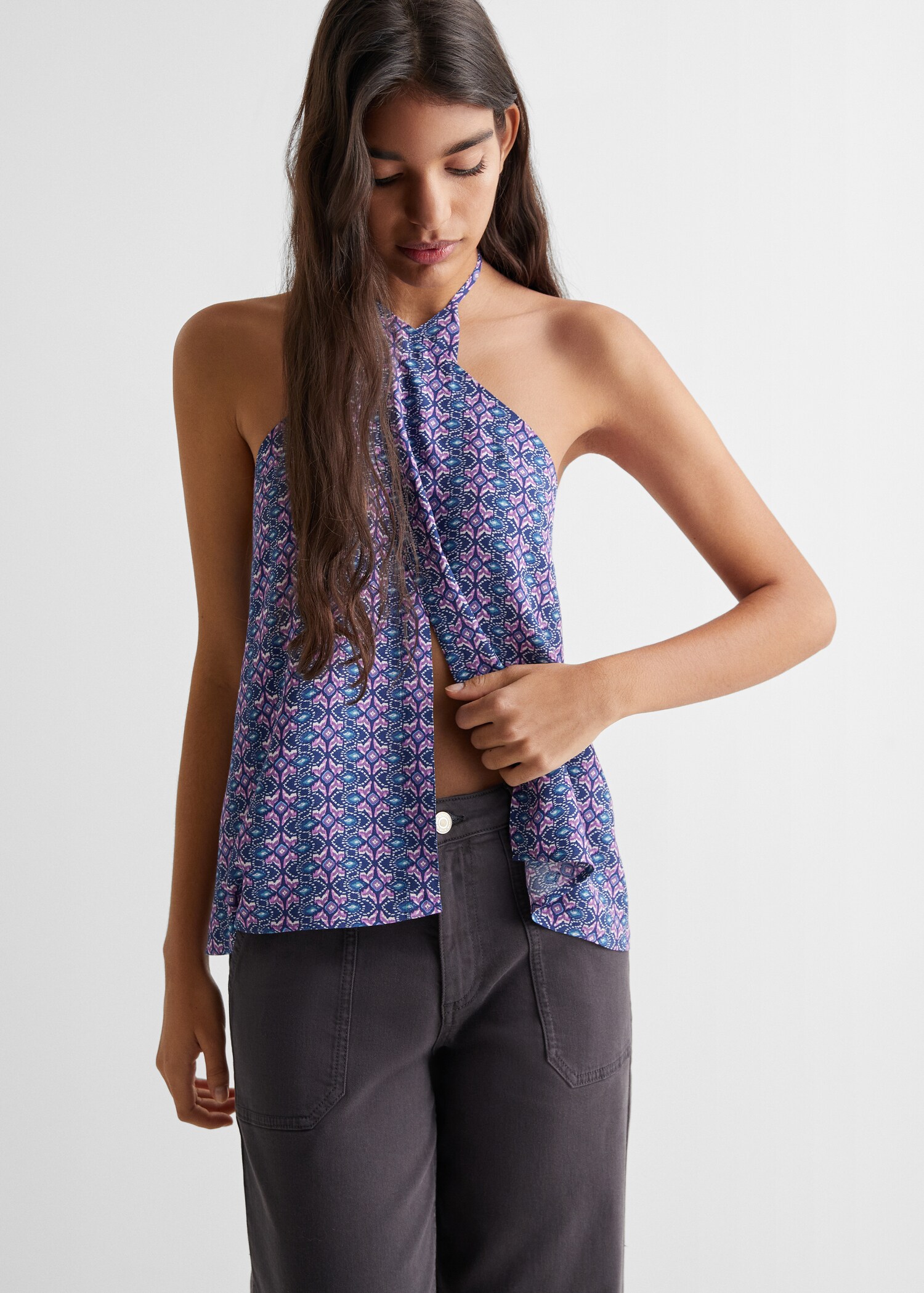 Printed wrap top