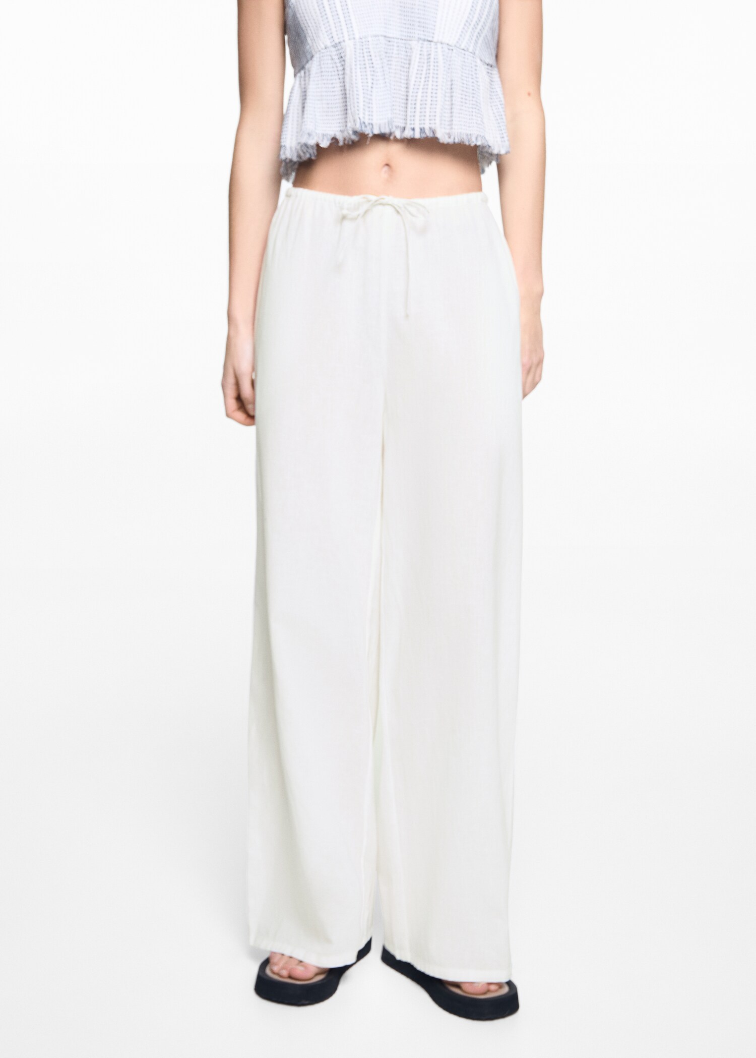 Wide leg linen pants
